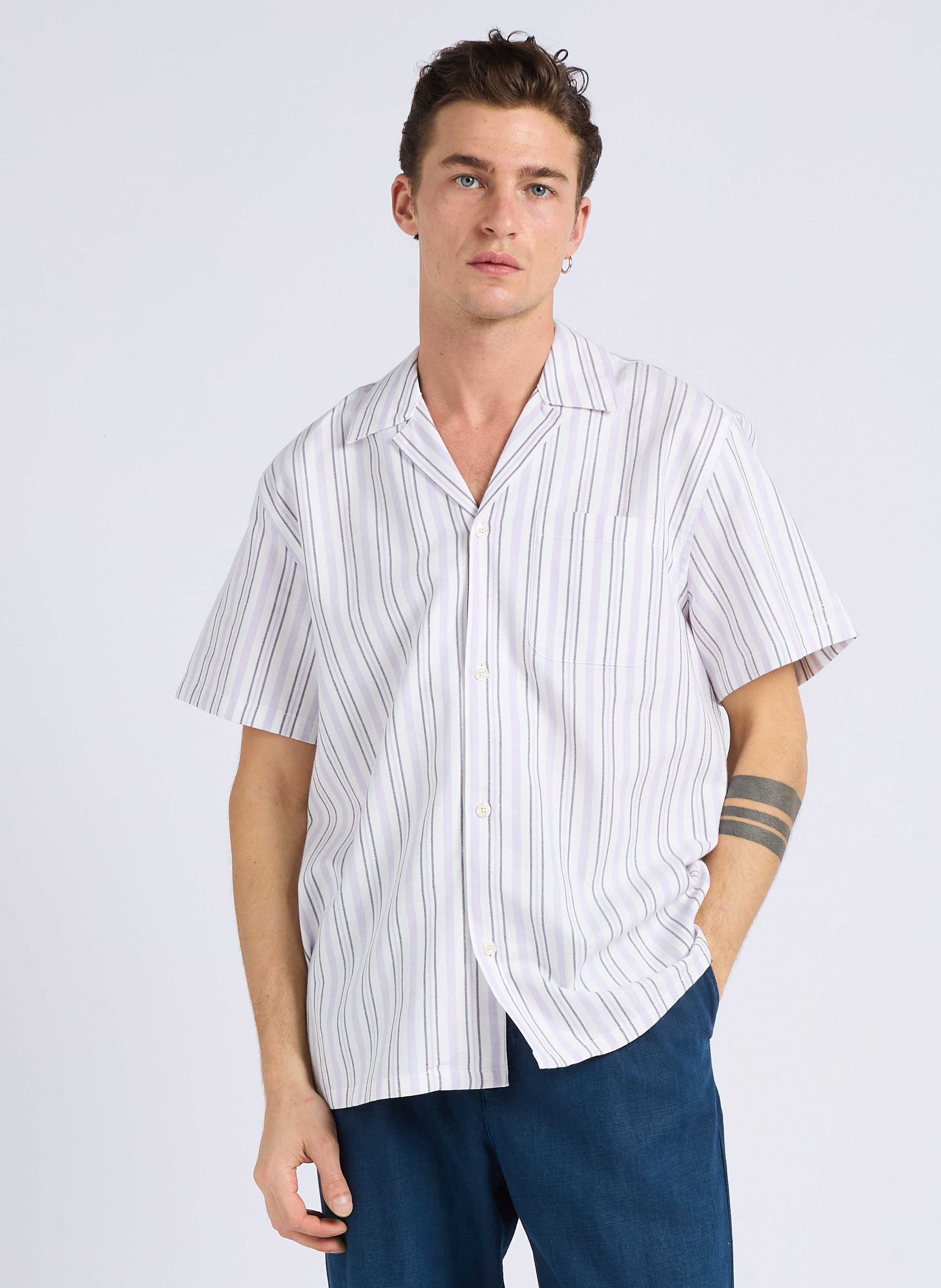 Loose-fit striped cotton shirt LES DEUX