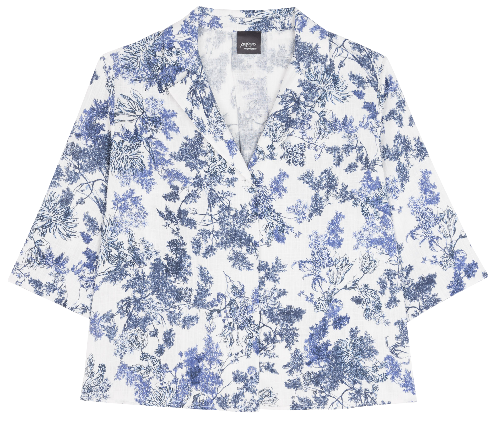 Straight shirt with tailored collar PERSONA by Marina Rinaldi White