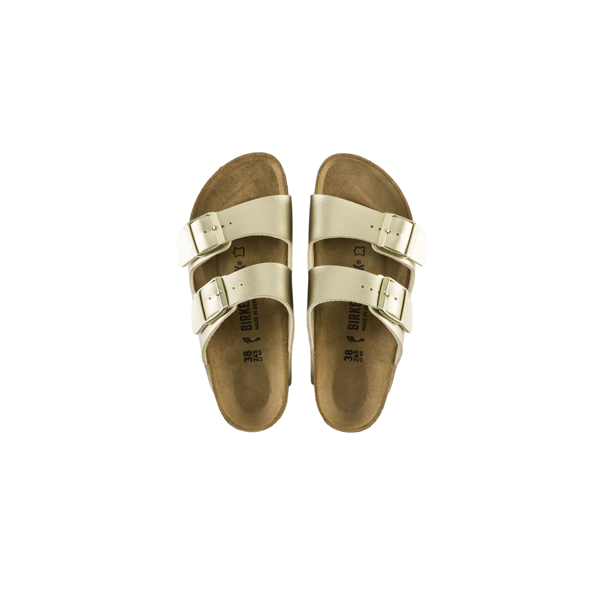 Faux leather sandals BIRKENSTOCK Golden