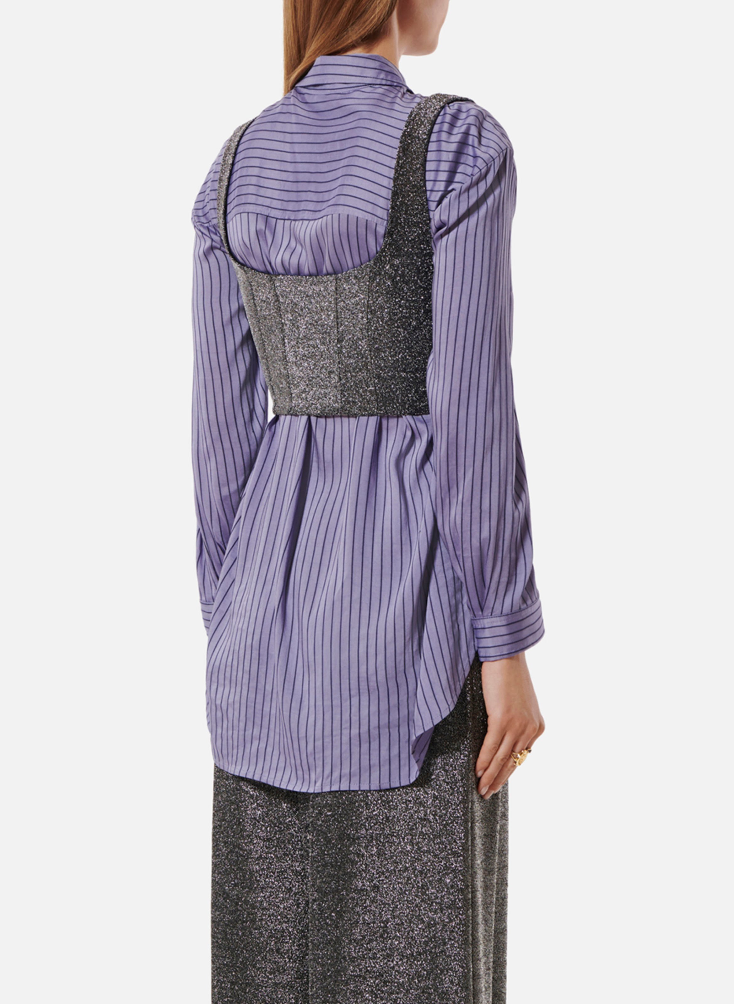 Aansluitende top met vierkante halslijn en pailletten KARMA KOMA Zilver