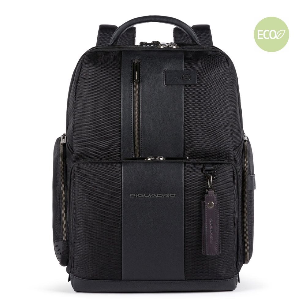 Leather backpack PIQUADRO Black