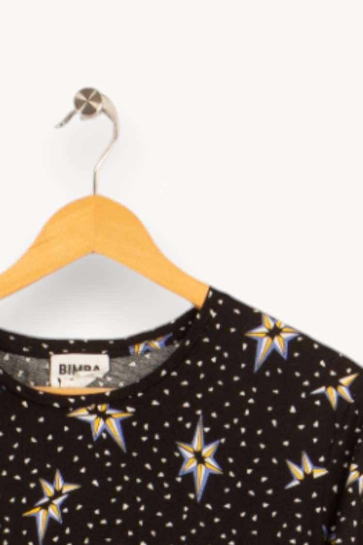 Black t-shirt with patterns BIMBA Y LOLA - Seconde main Black