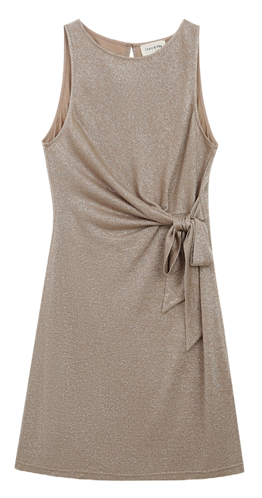 Robe courte col rond GRACE ET MILA Brown