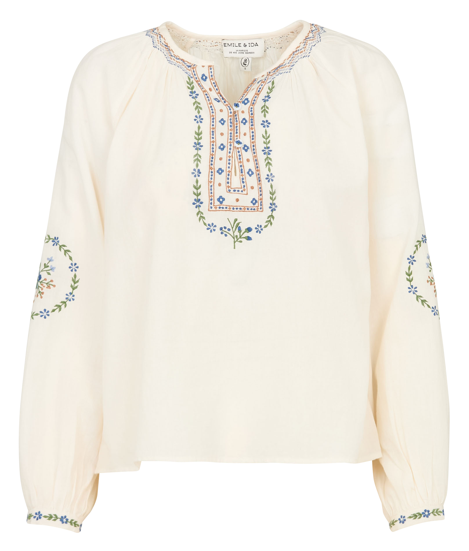 Henley-Bluse aus Baumwolle EMILE ET IDA Beige