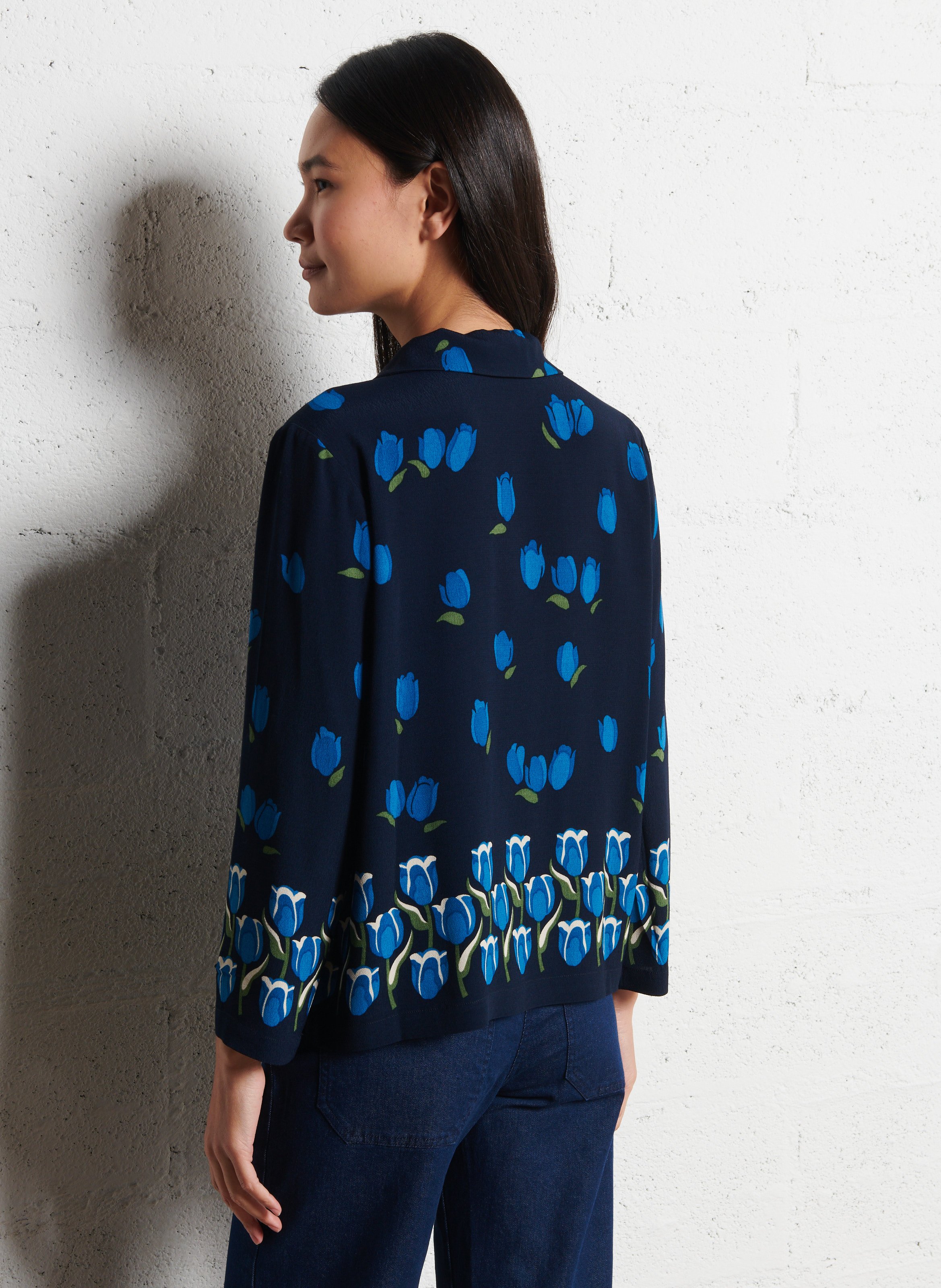 Flowing straight-cut shirt NICE THINGS Blue