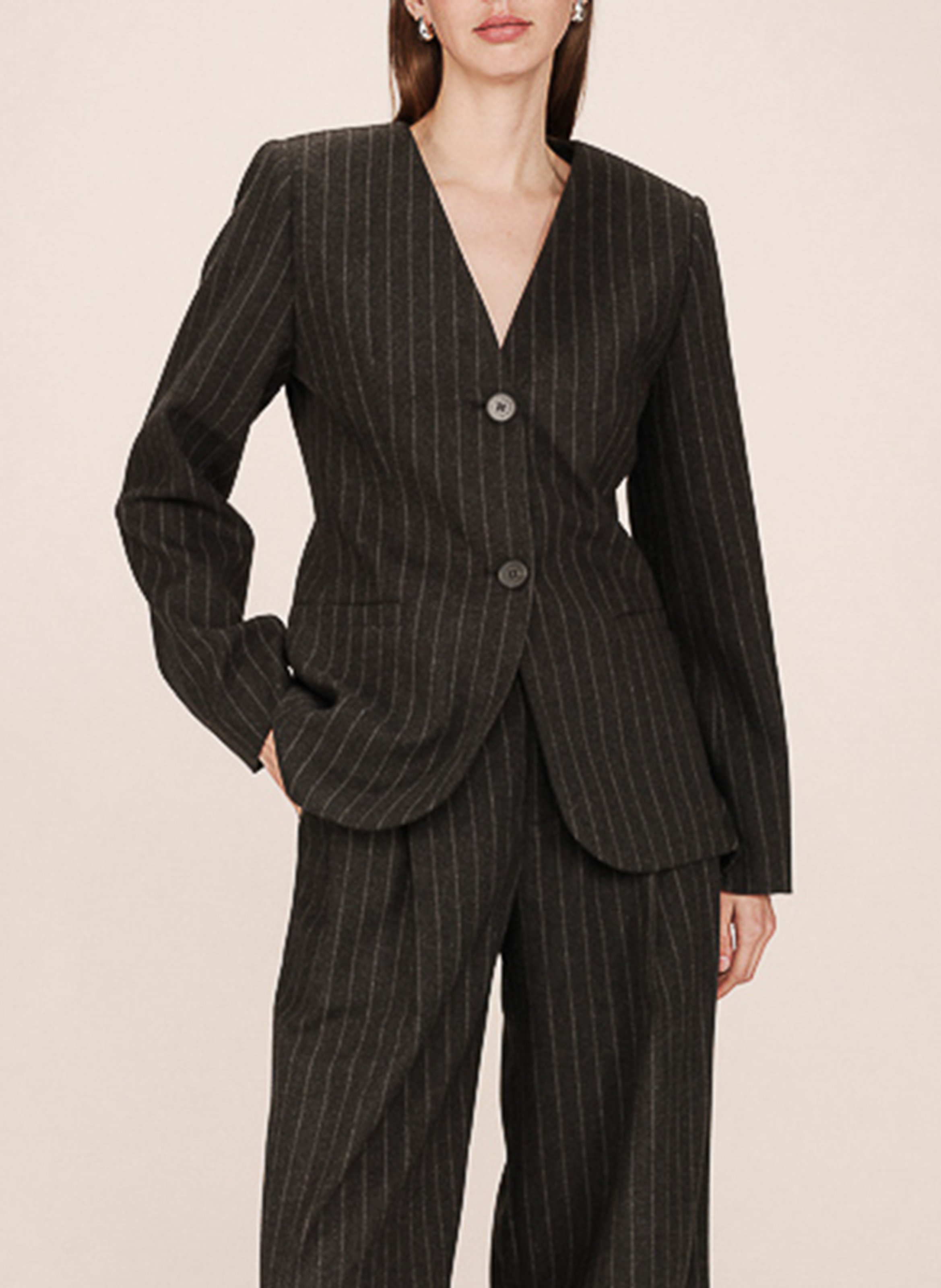Striped suit jacket GRACE ET MILA Black