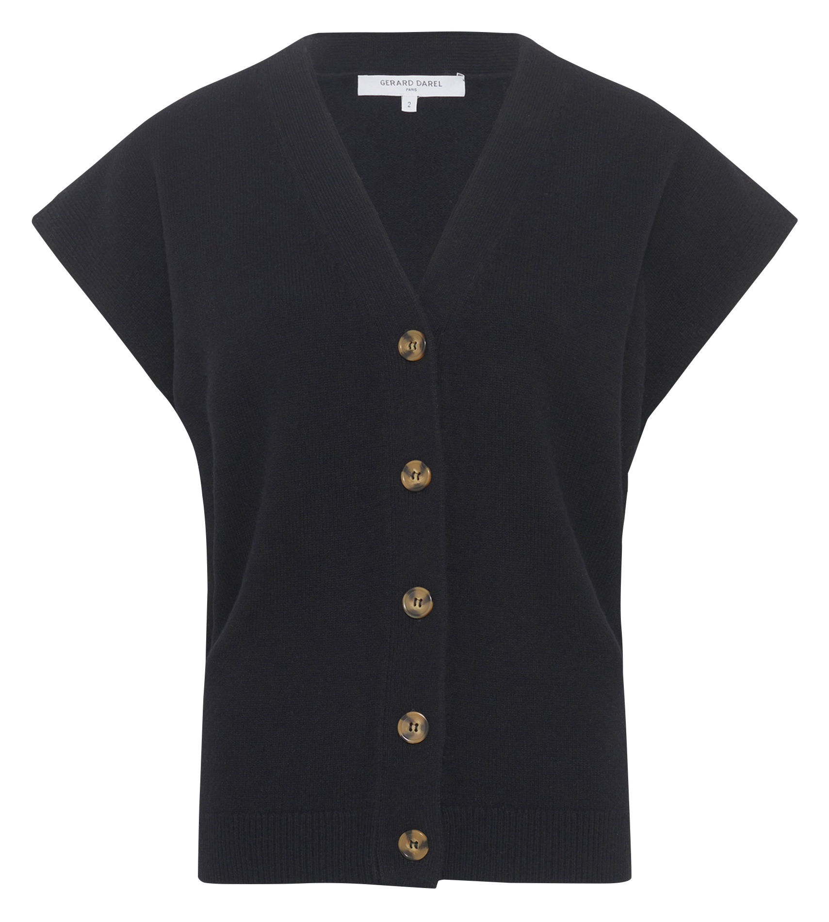 Gilet col V en laine GERARD DAREL Noir