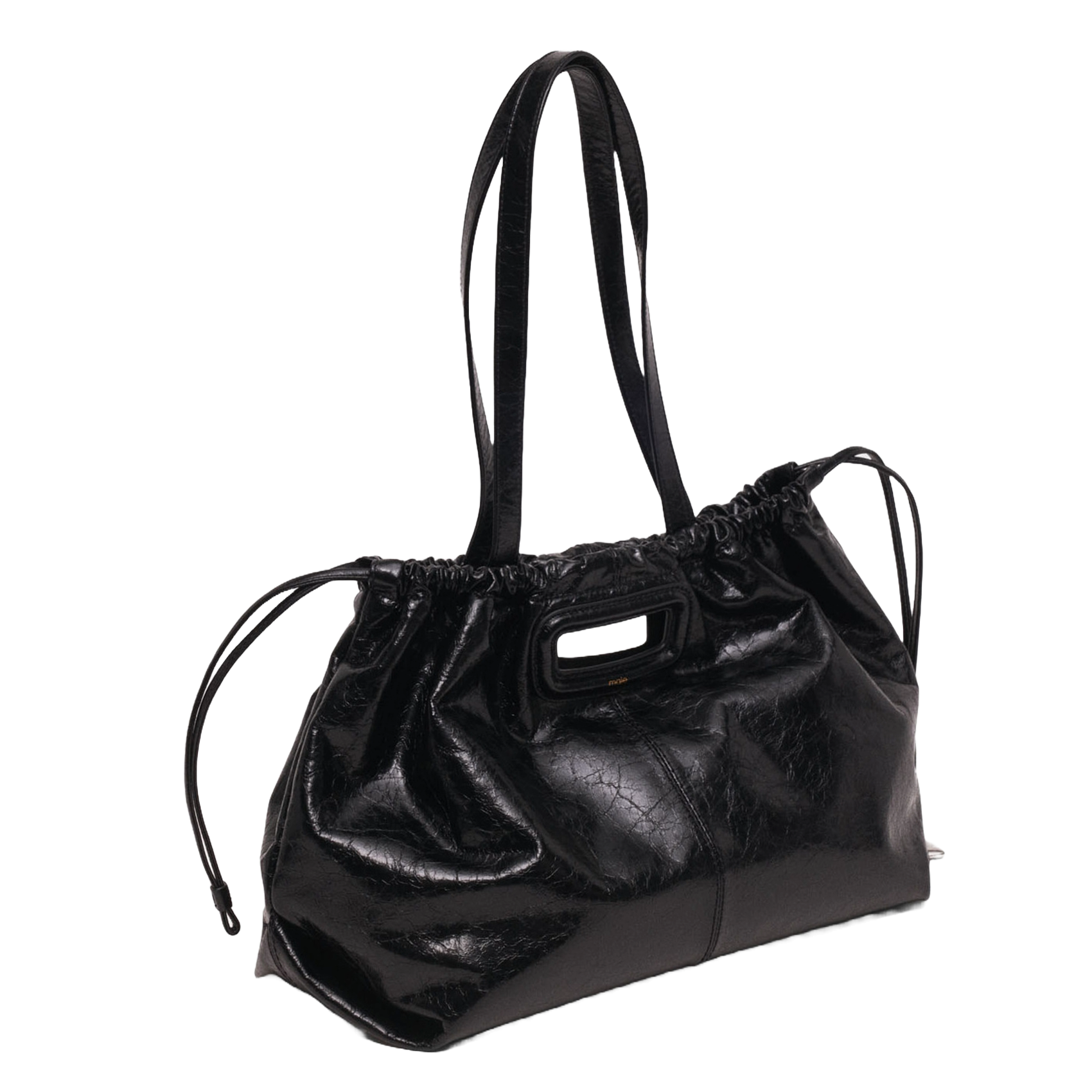 Sac porté épaule en cuir MAJE Noir