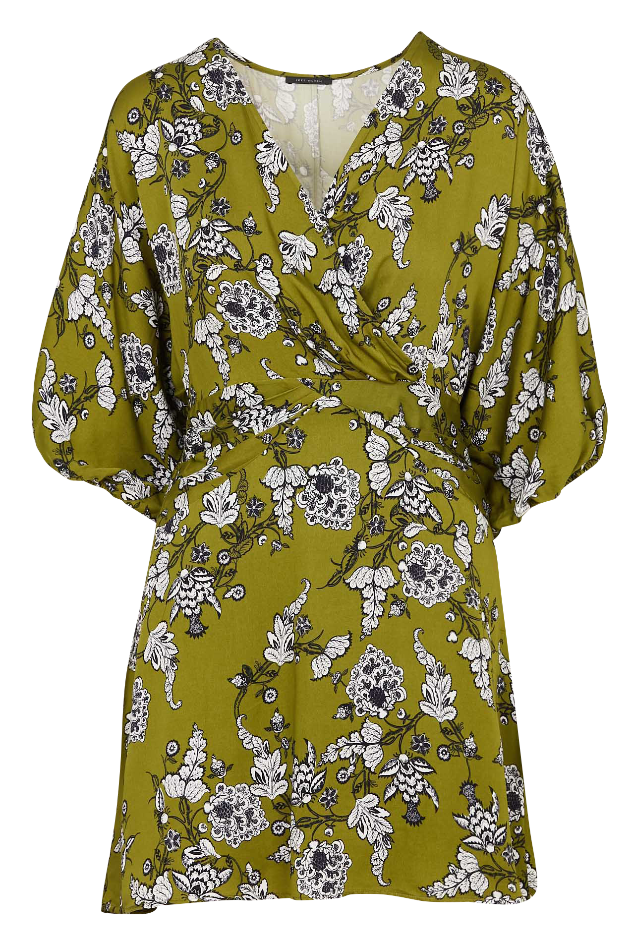 Tailliertes, kurzes Kleid mit V-Ausschnitt IKKS Grun