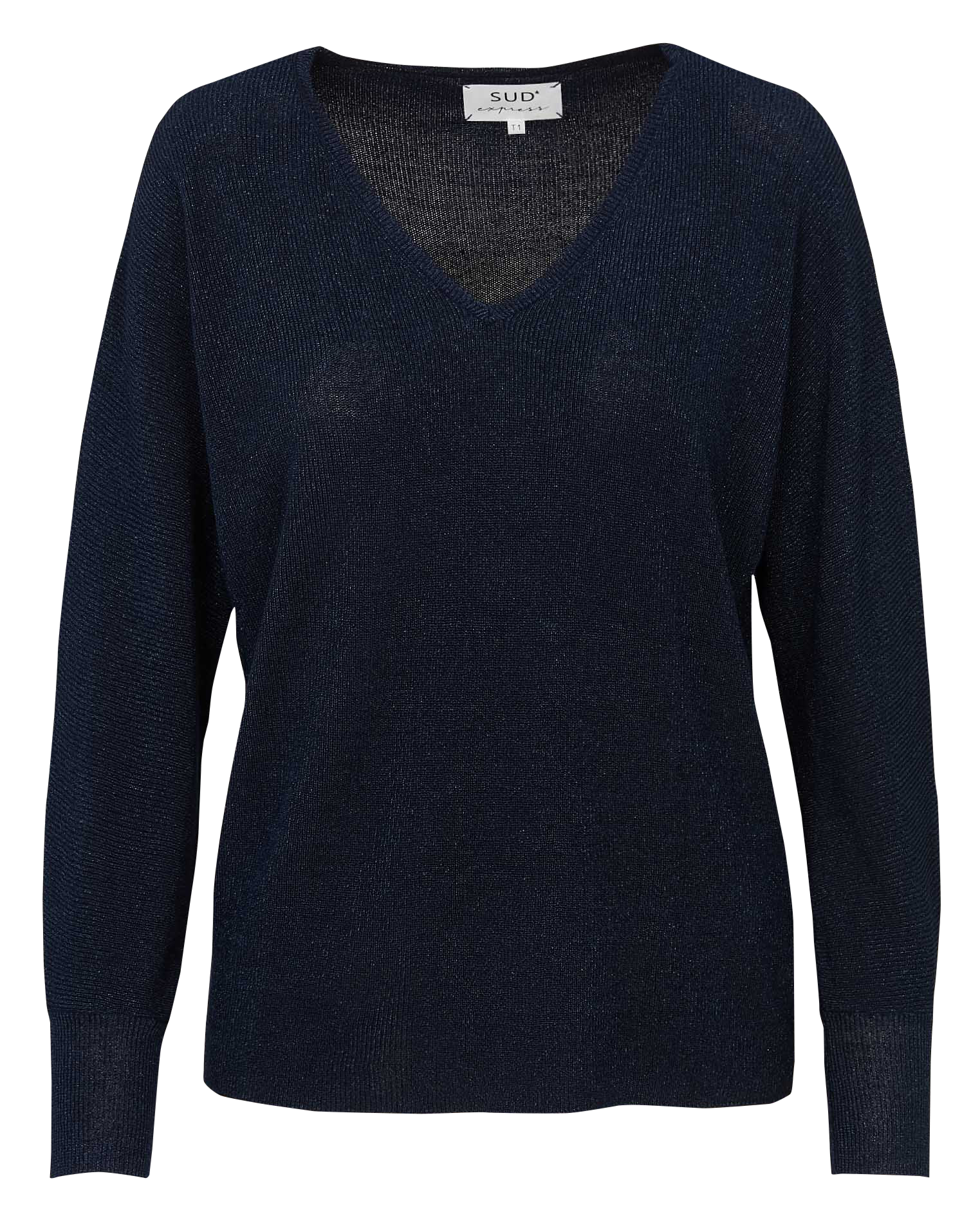 Pull ample pailleté manches chauve-souris  SUD EXPRESS Bleu