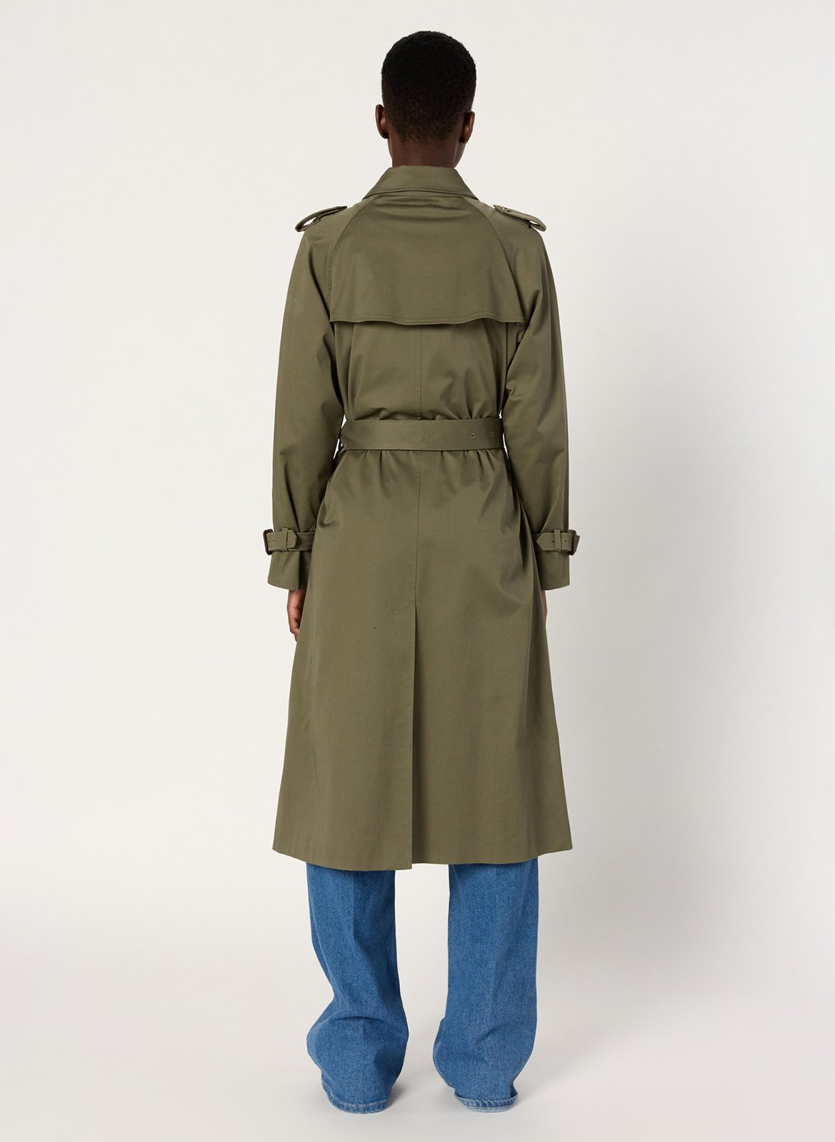 Trench col à revers droit en coton mélangé GERARD DAREL Kaki