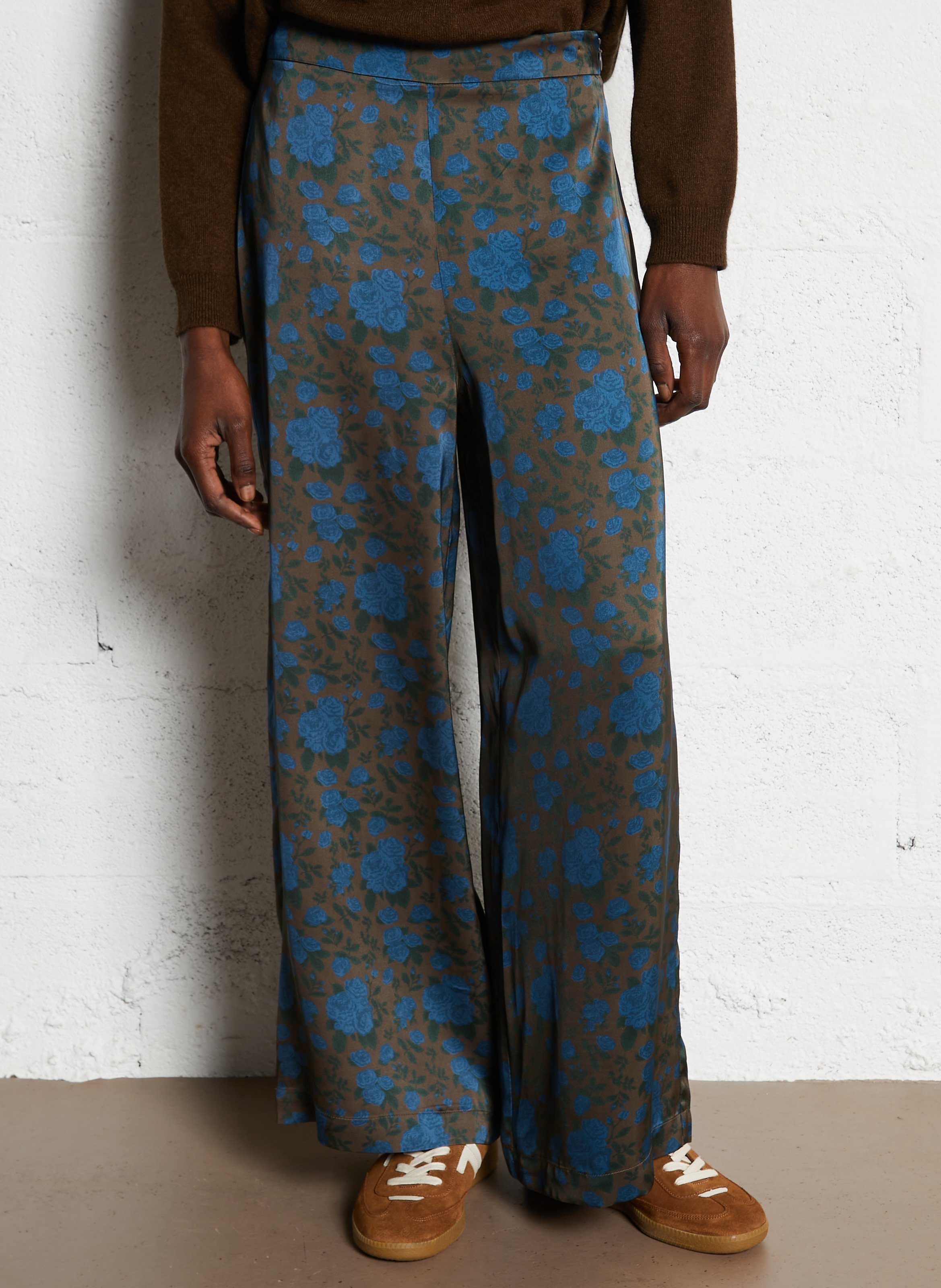 Pantalon large fluide THE TINY BIG SISTER Marron