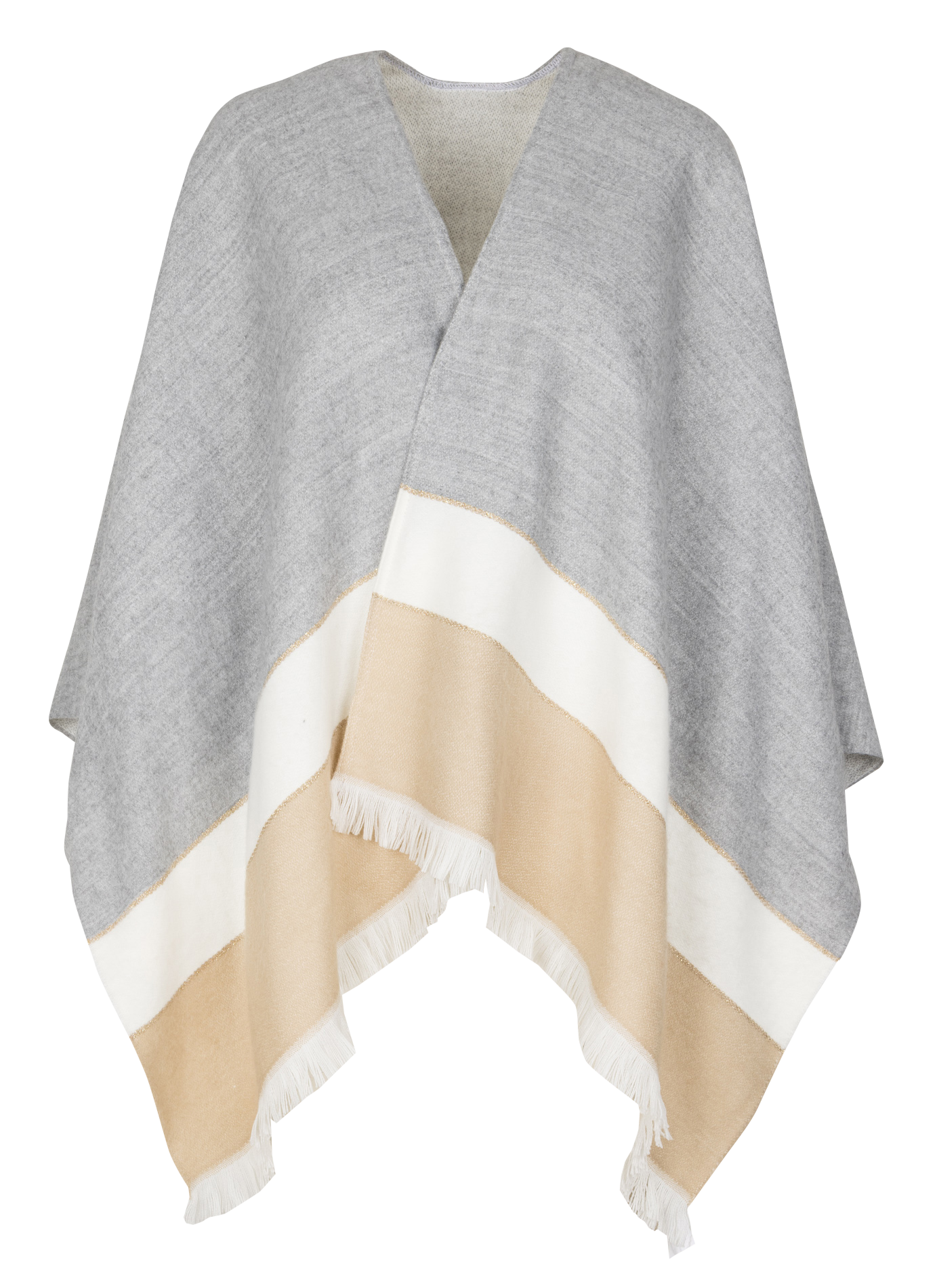 Gestreifter Poncho AU PRINTEMPS PARIS Grau