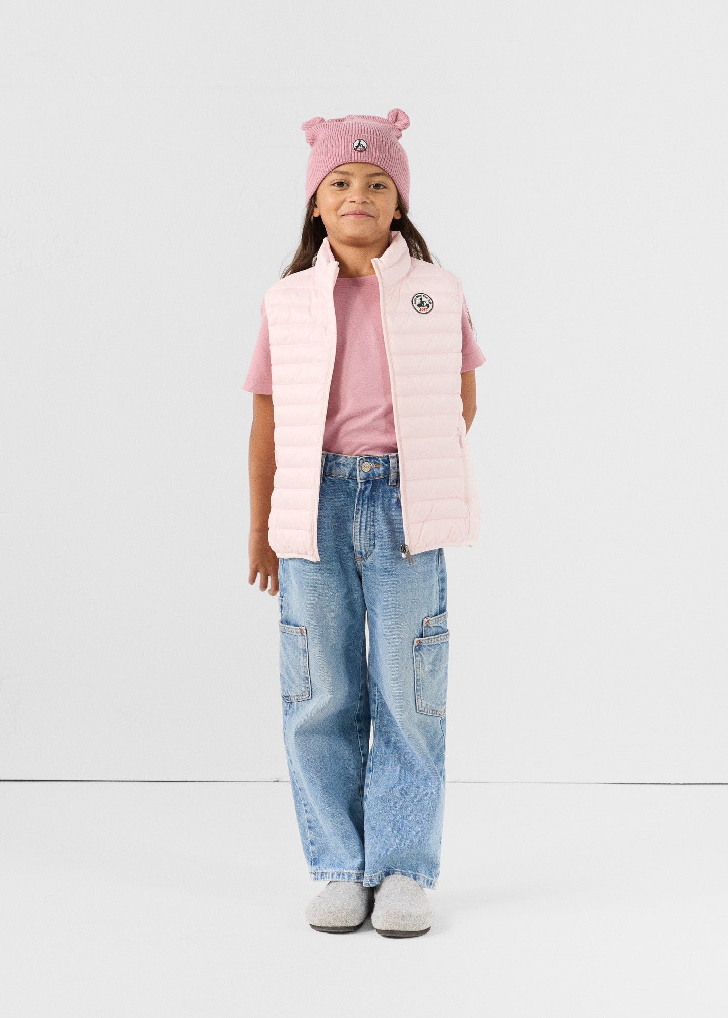 Doudoune sans manches enfant rose pétale zoe JOTT Rose