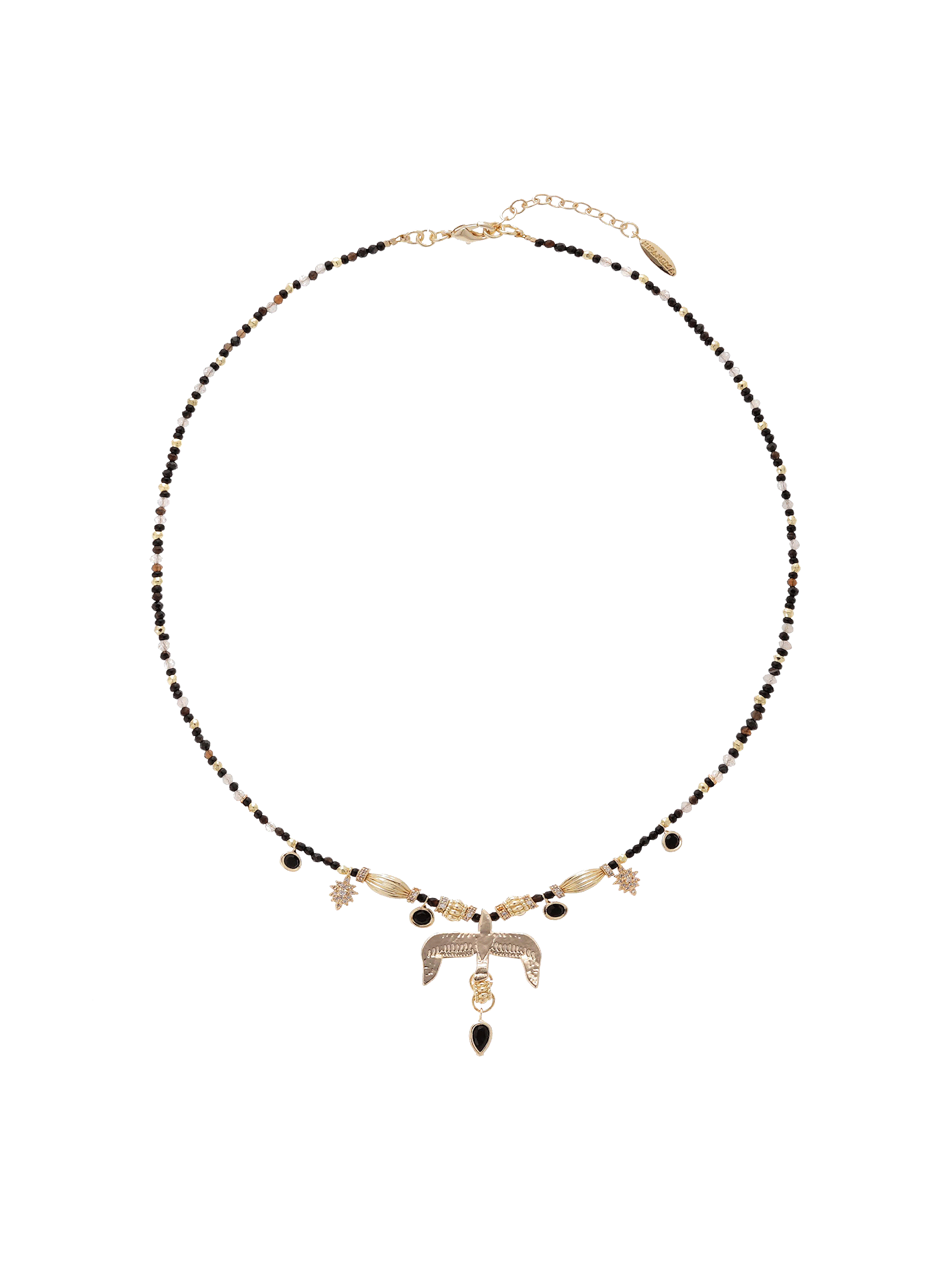 Pearl necklace with eagle pendant HIPANEMA Black