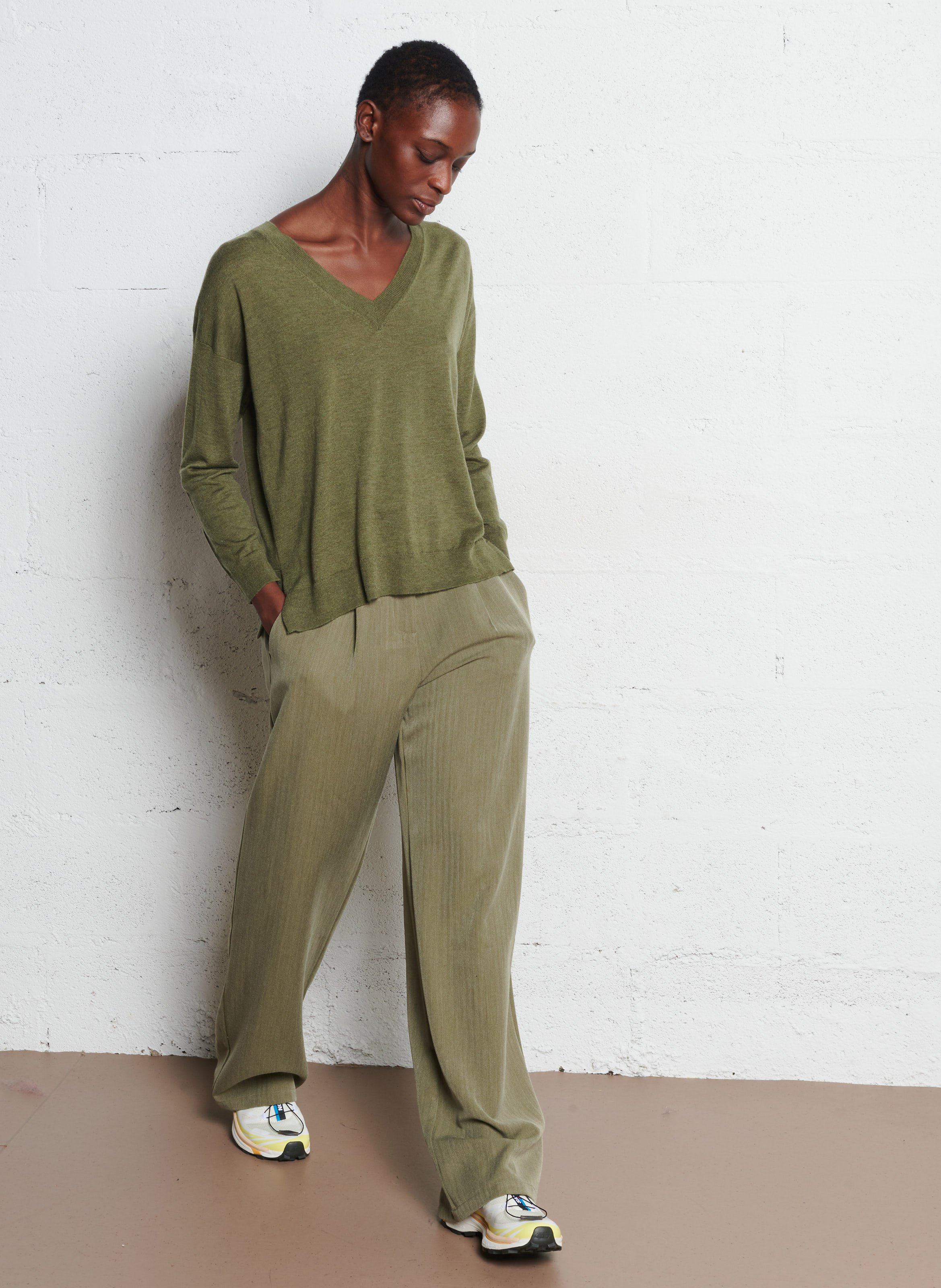 Pull maille fine ample LA PETITE ETOILE Vert