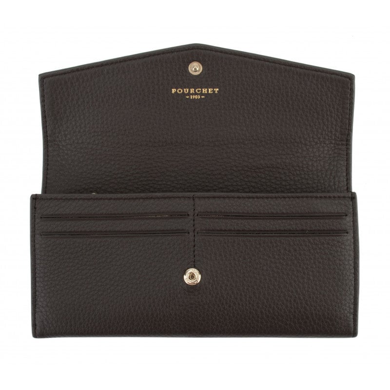 Leather coin purse POURCHET Black