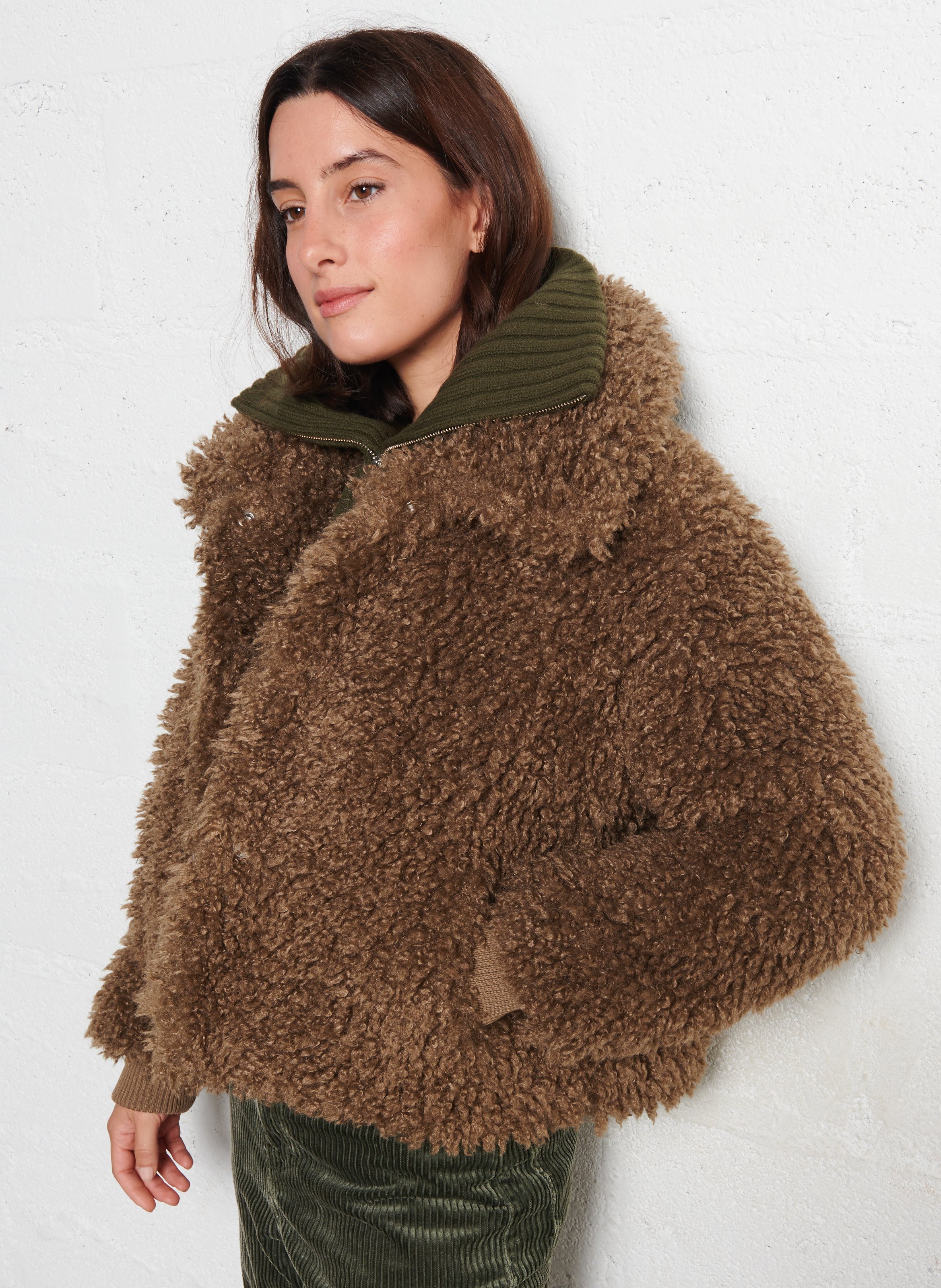 Gevoerd jack met klassieke kraag FABIENNE CHAPOT Bruin