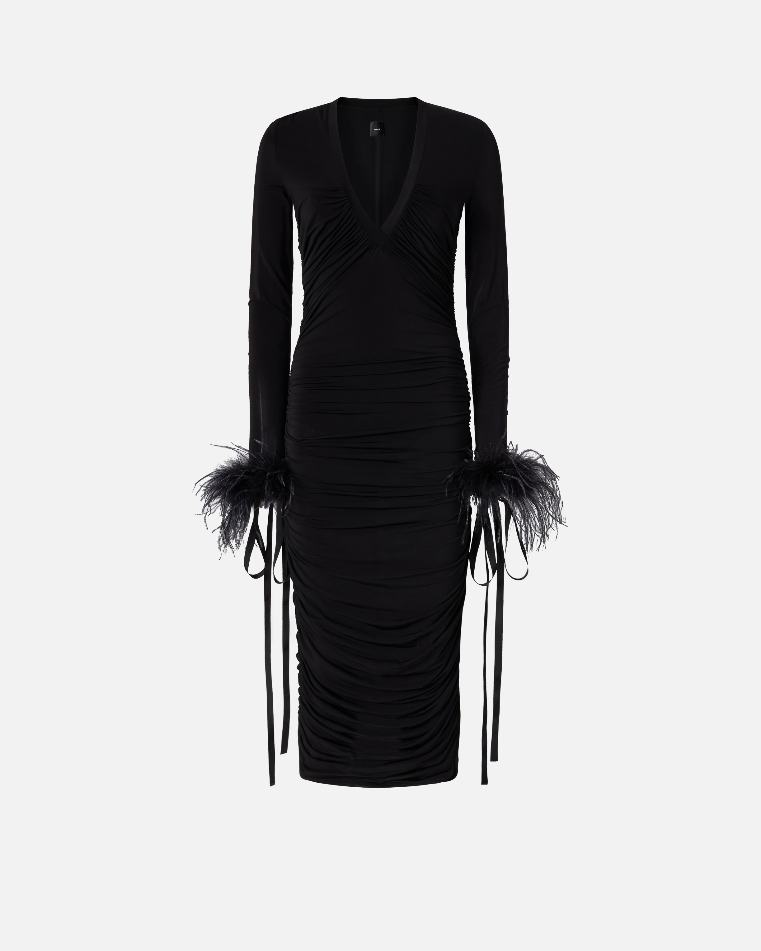 V-neck dress with draping PINKO Black