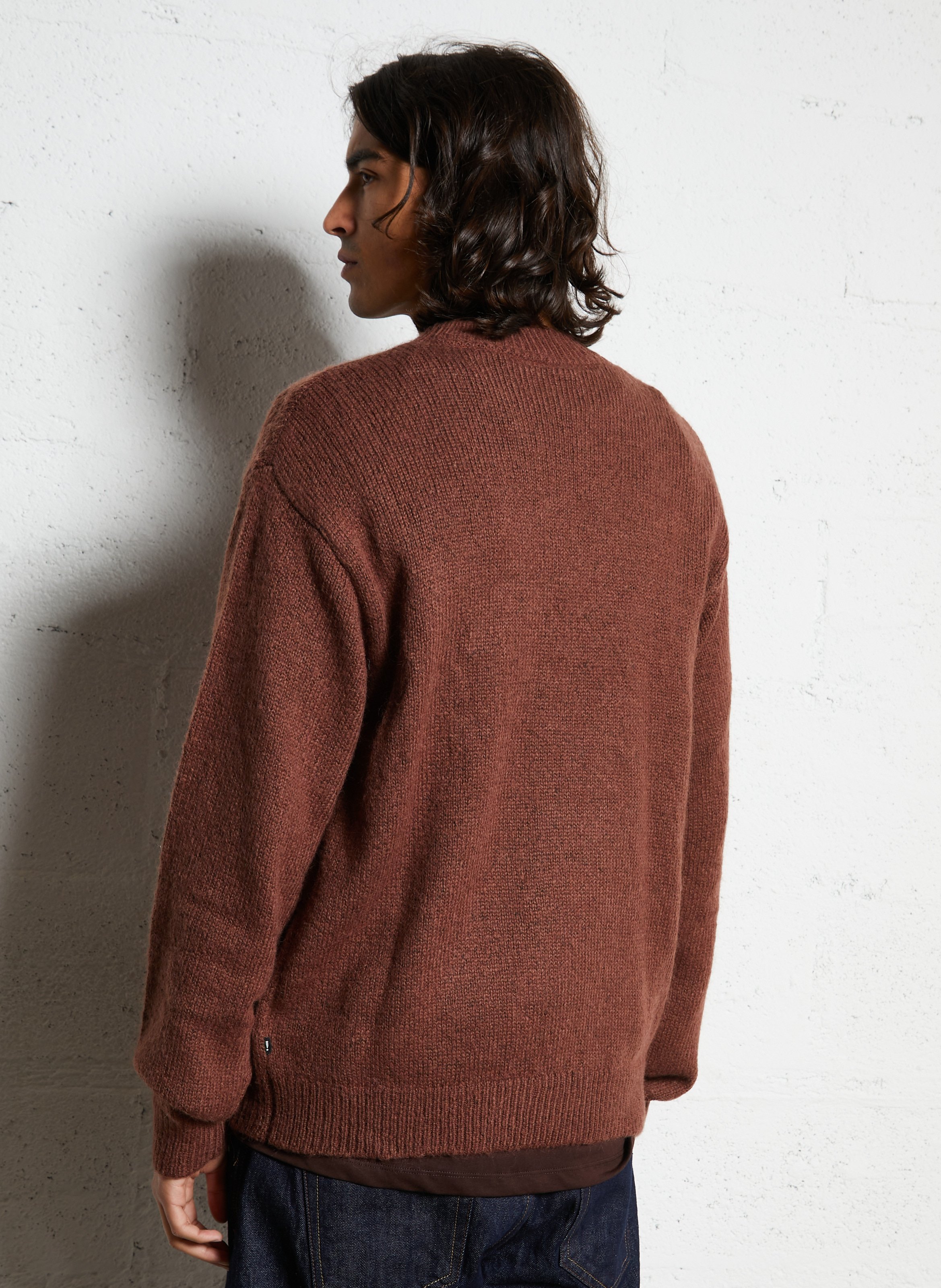 High-neck sweater SOLID Brown