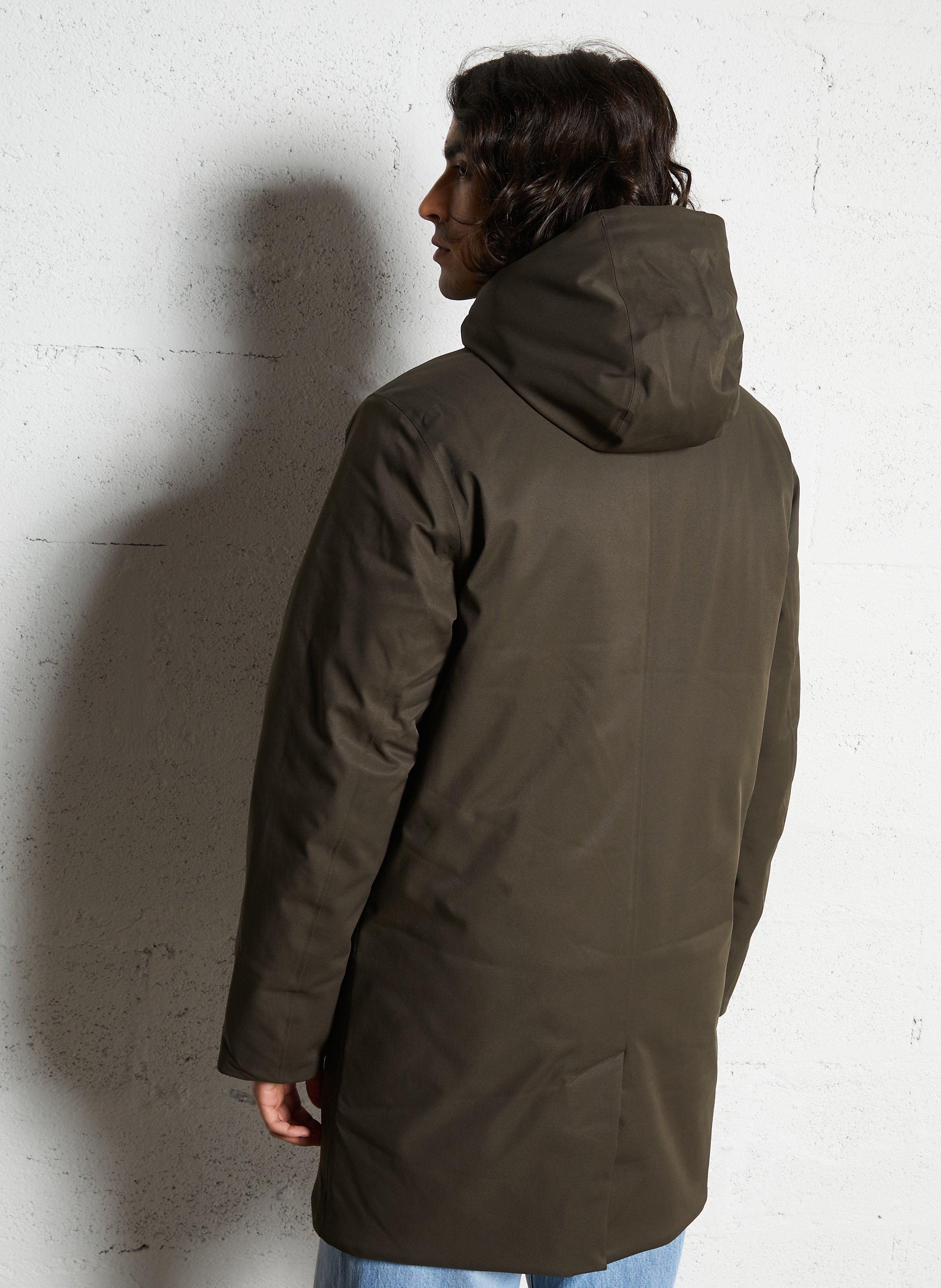 Veste longue col montant K-WAY Kaki