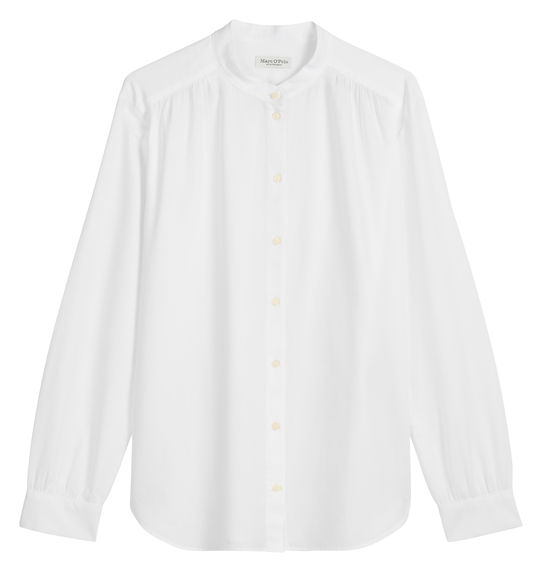 Baumwollbluse mit Rundhalsausschnitt MARC O'POLO Weiss