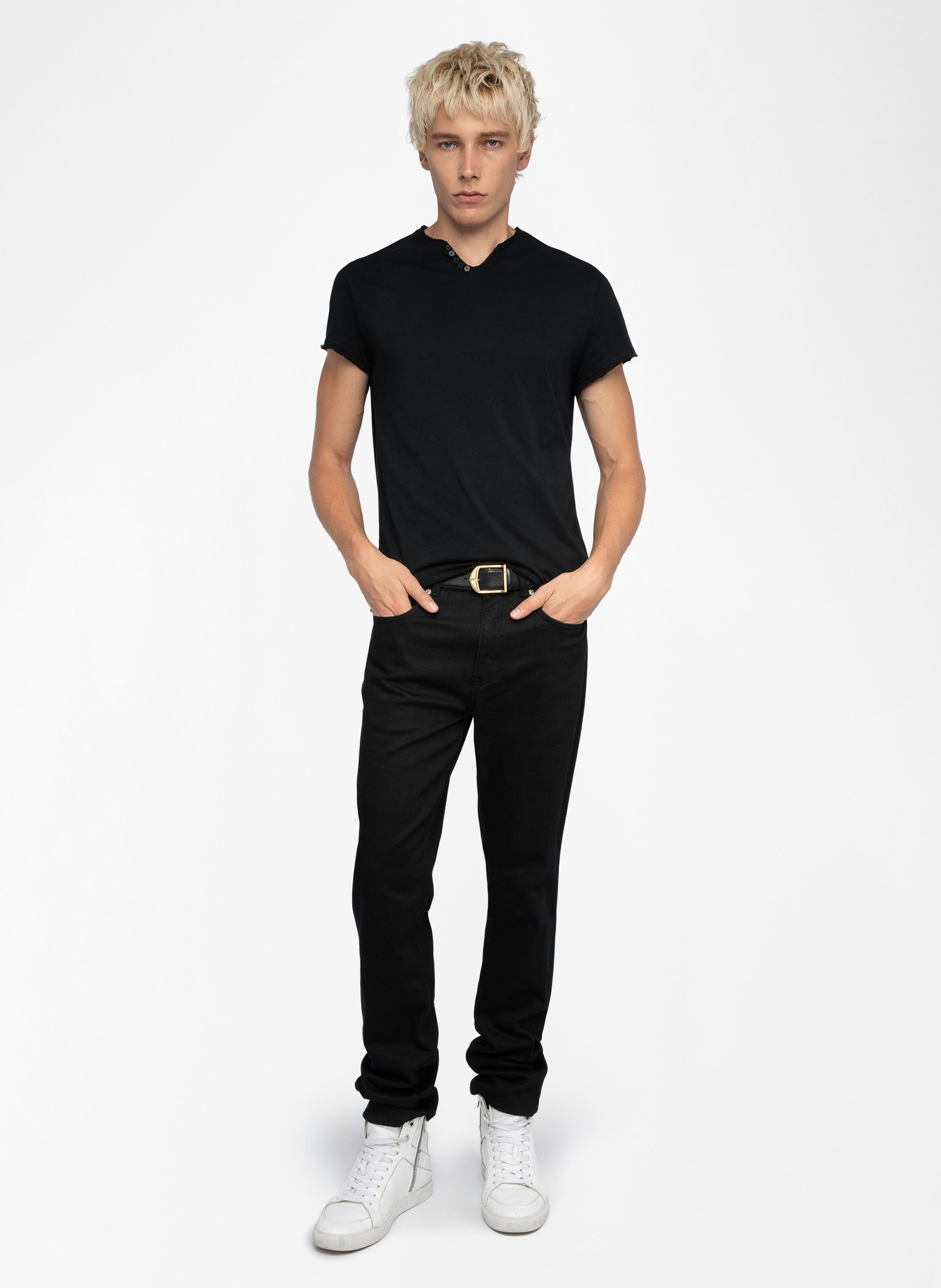 Tee-shirt droit en coton bio ZADIG&amp;VOLTAIRE Noir