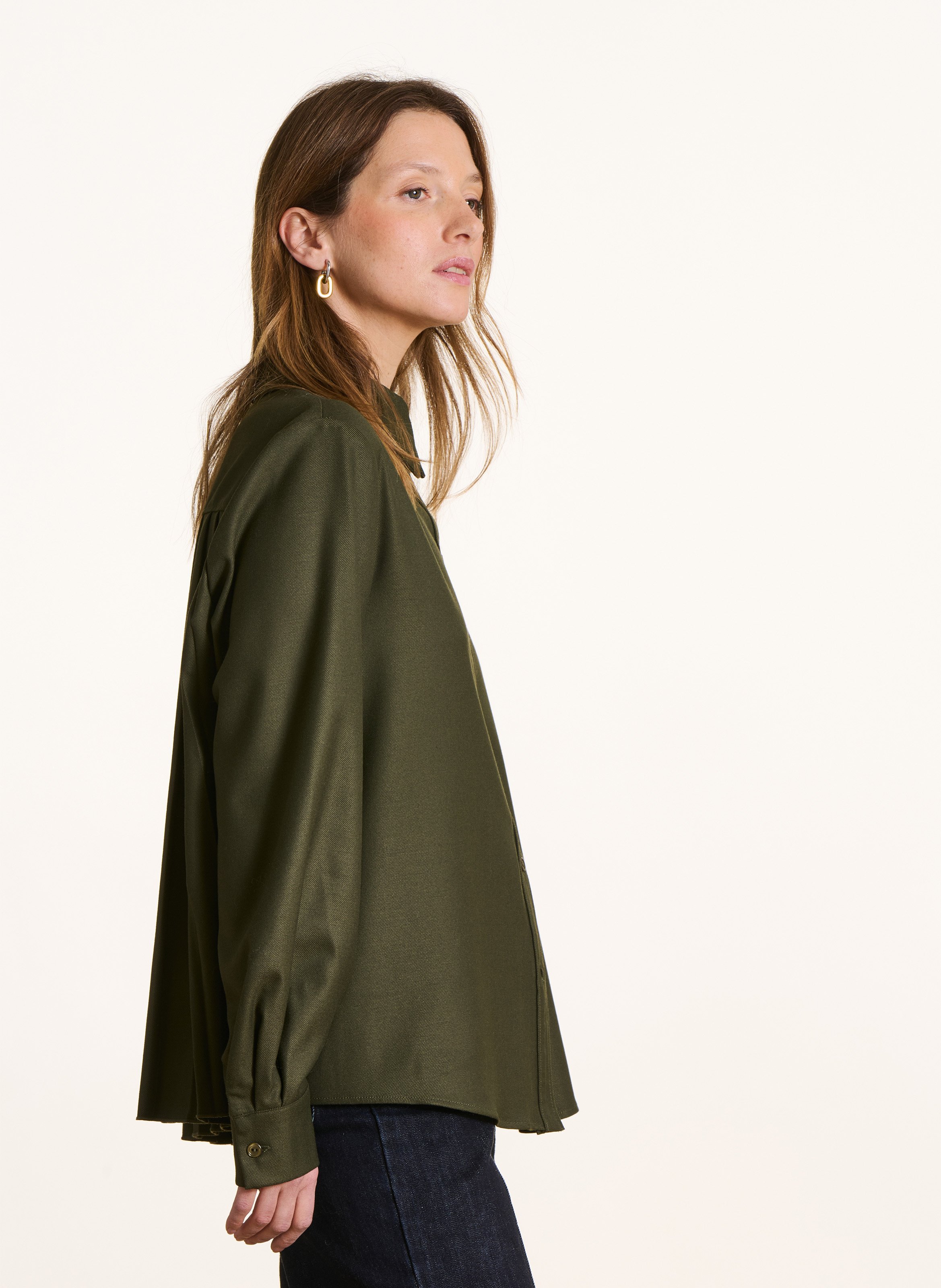 Chemise droite col classique LA FEE MARABOUTEE Vert