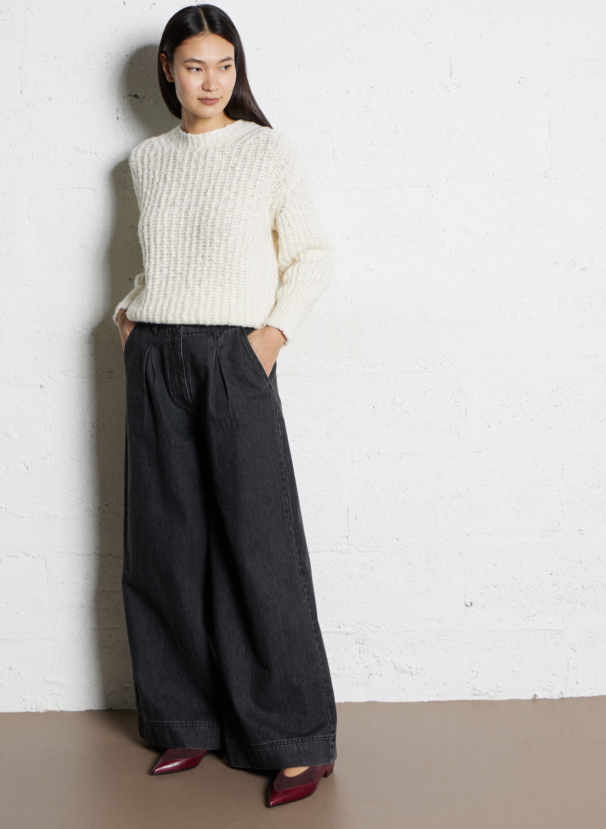 Ballerines à bout pointu en cuir ANGEL ALARCON Rouge