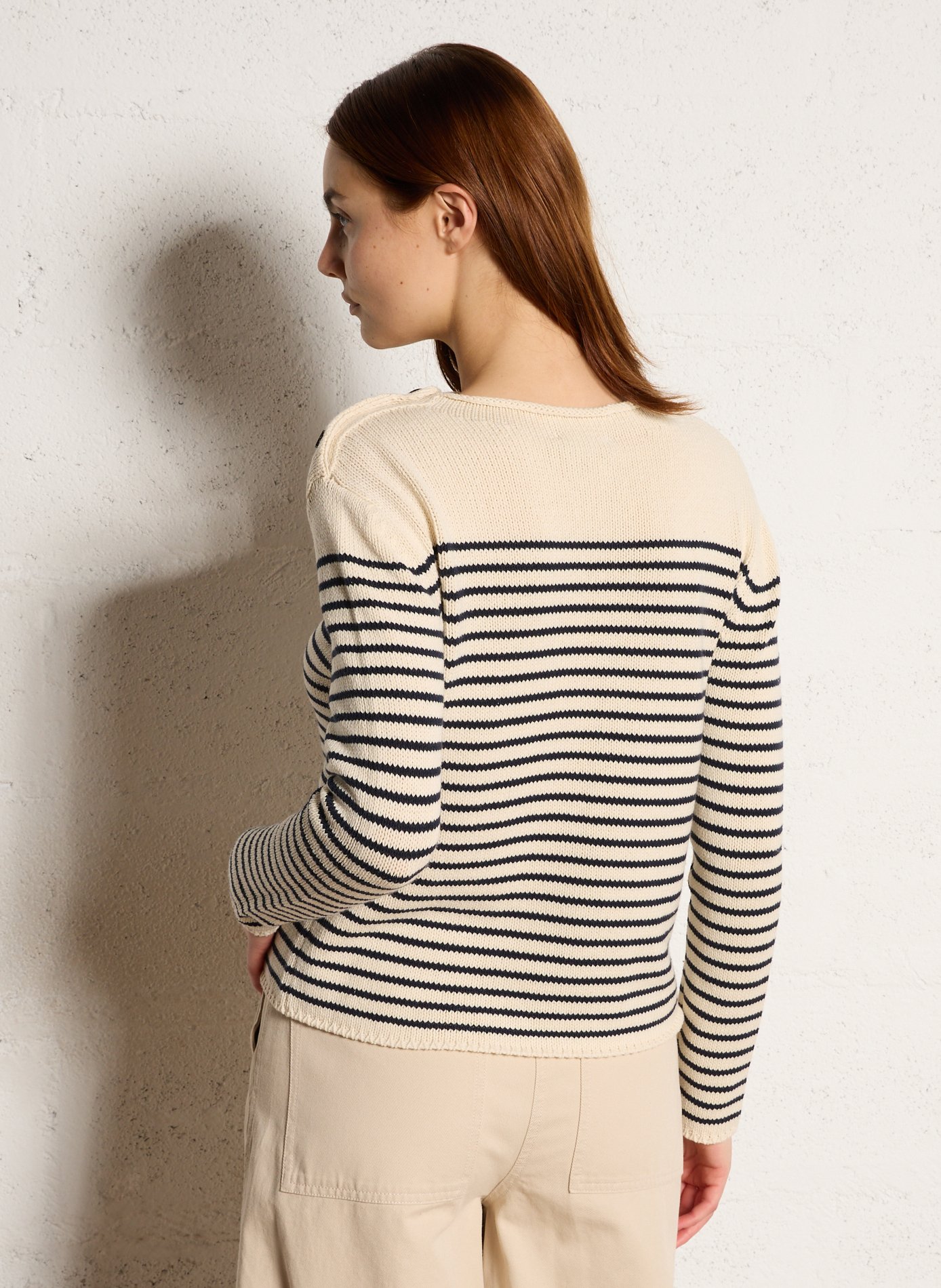 Straight cotton-blend sweater with round neck MAX MARA WEEK END Blue