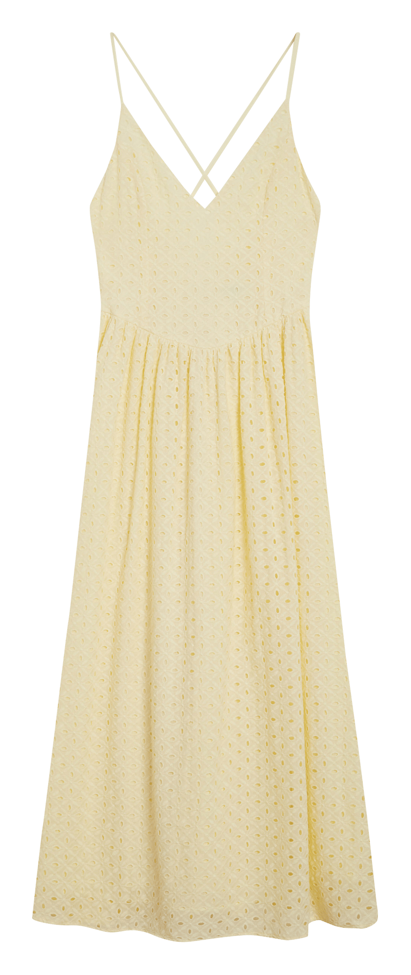 Lange, katoenen jurk met V-hals GRACE ET MILA Geel