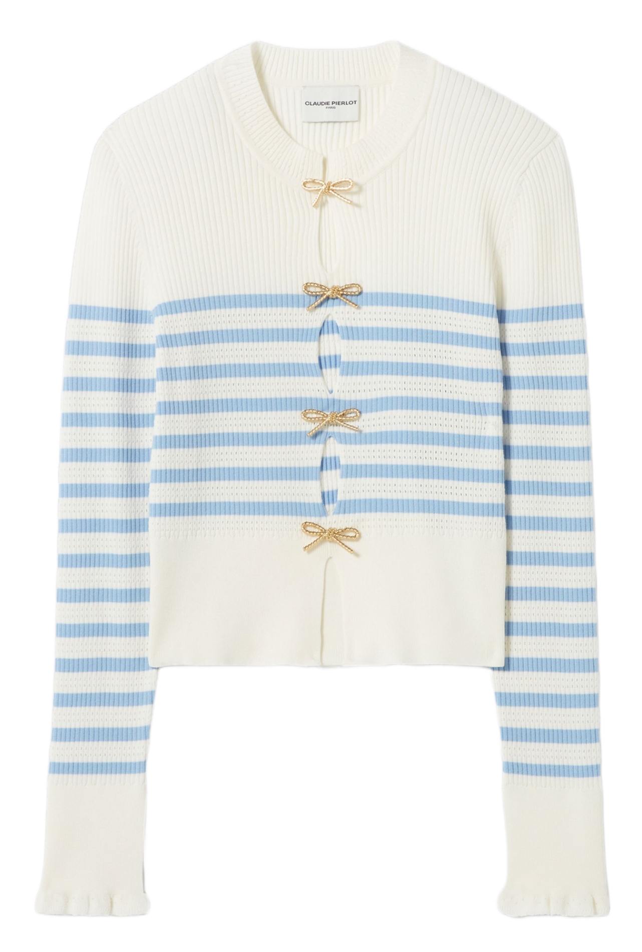 Top col rond à rayures CLAUDIE PIERLOT Multicolore