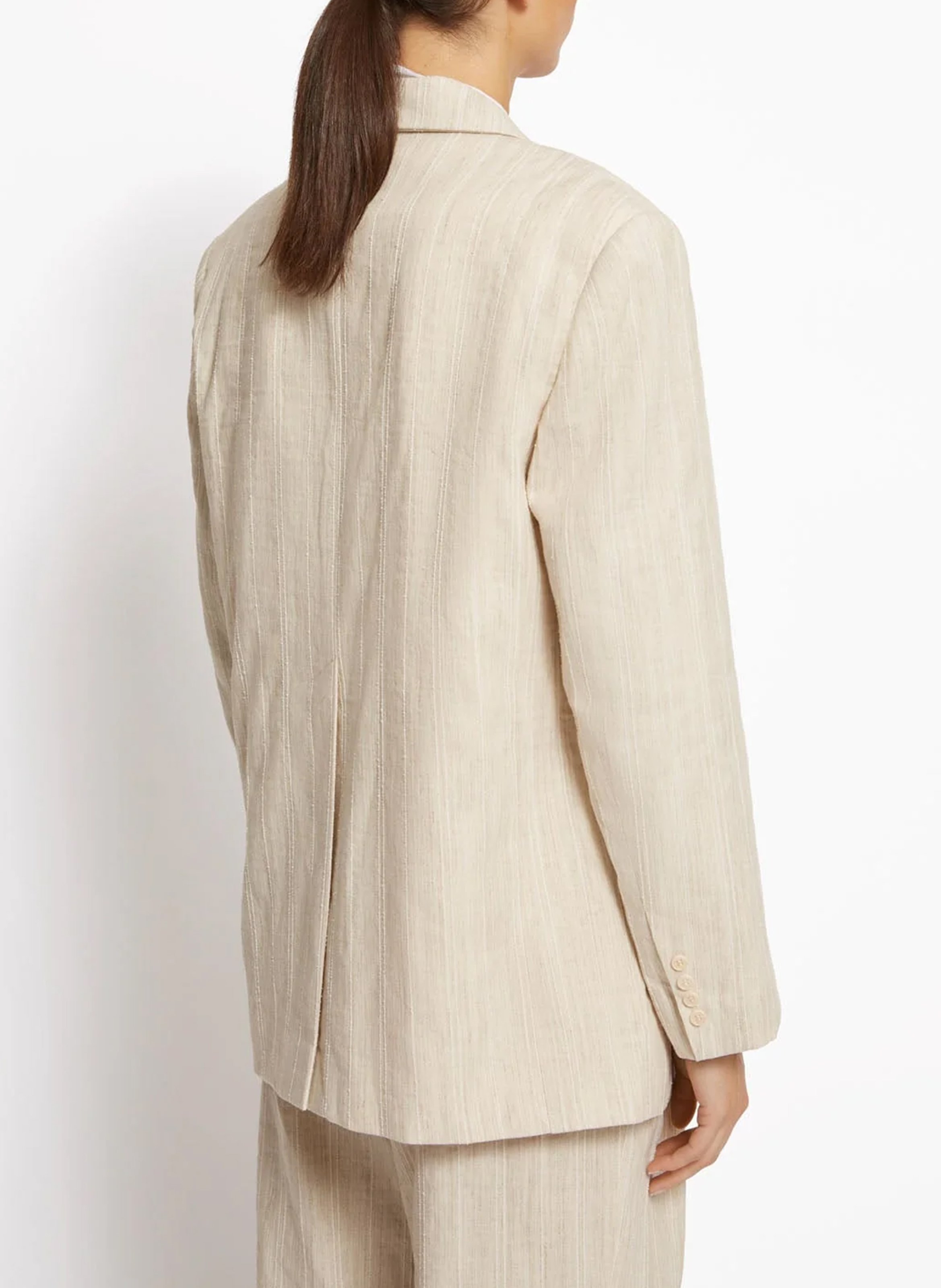 Gerade geschnittener Streifenanzugmantel ROSEANNA Beige