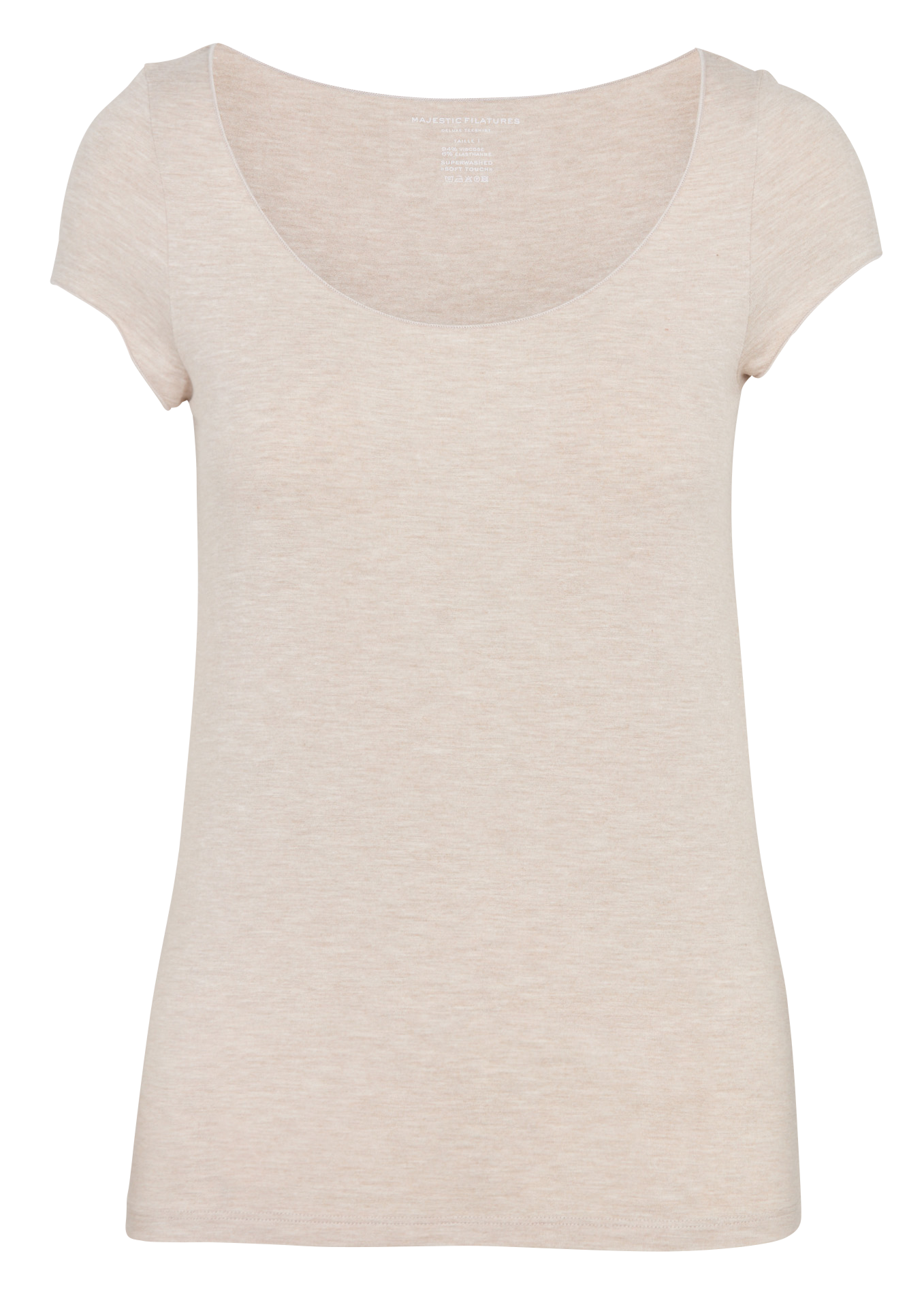 Tee-shirt straight fit short sleeves mottled MAJESTIC FILATURES Beige