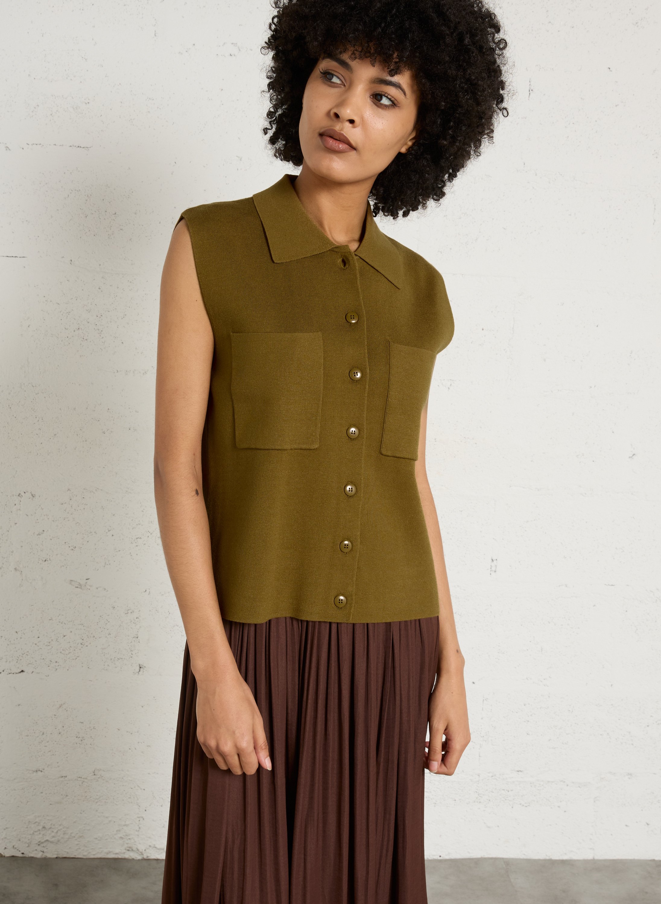 Gilet col classique  MAISON 123 Vert