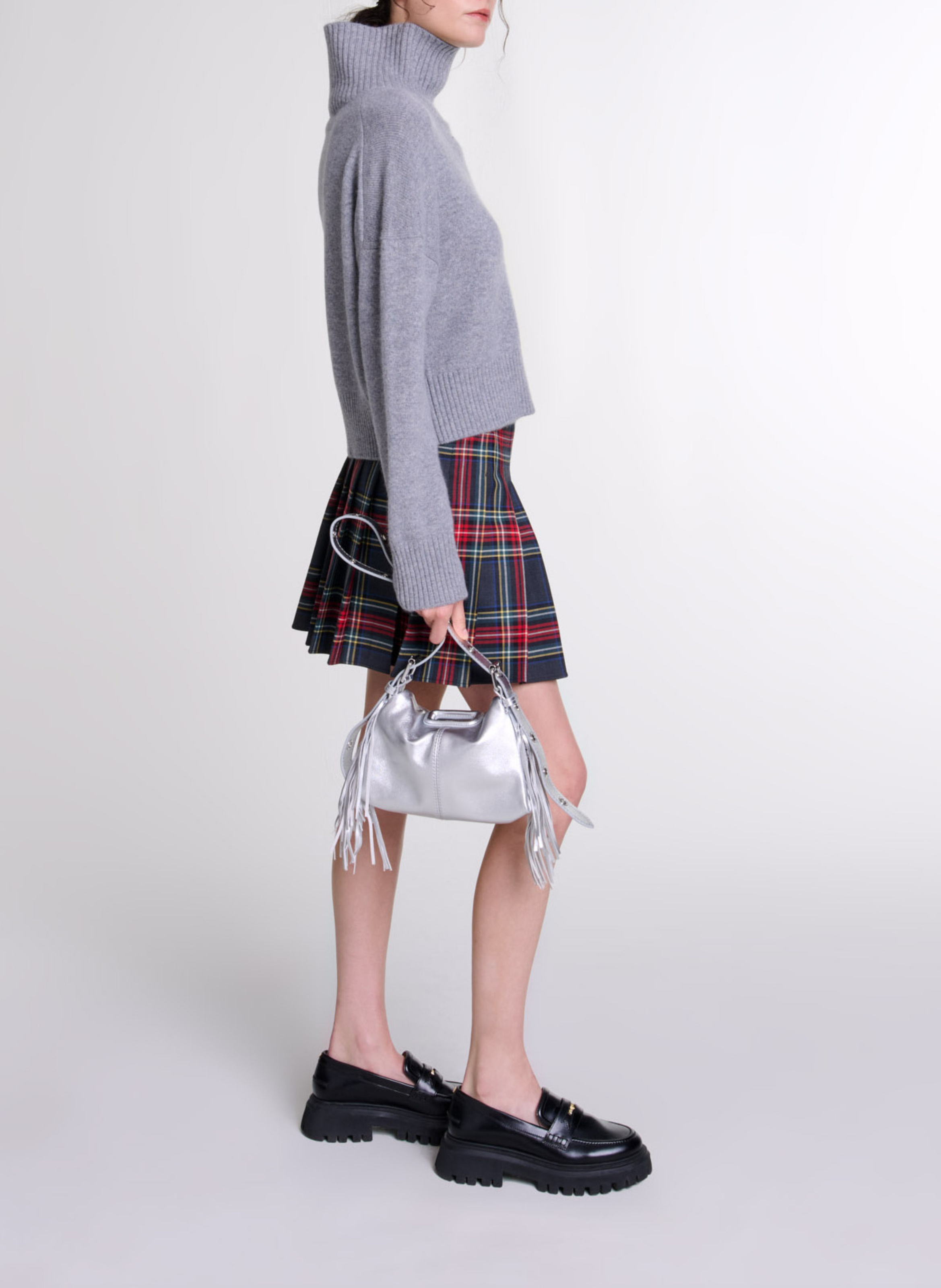 Kurzer Pullover aus Kaschmir-Mischung MAJE Grau