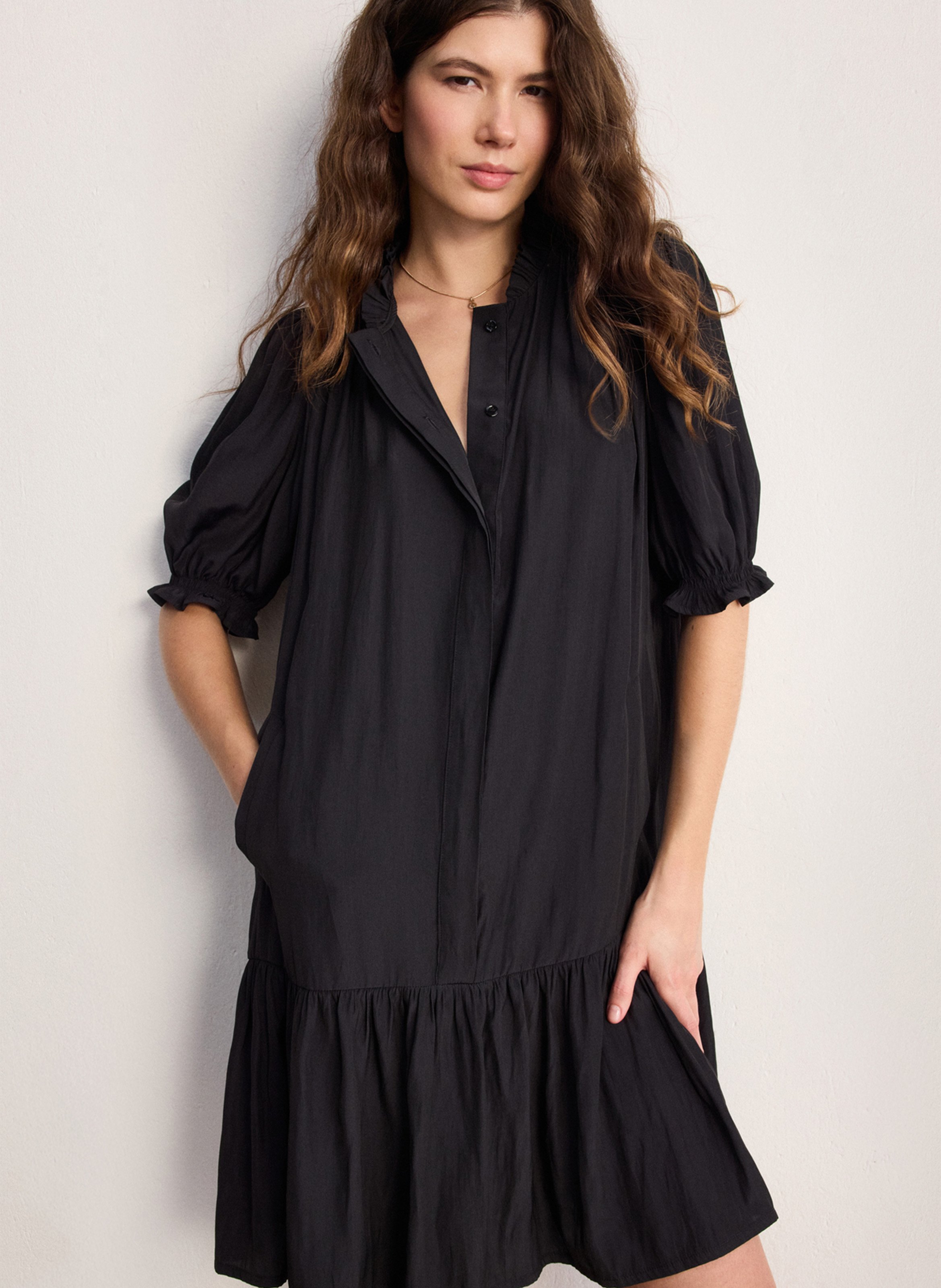 Robe courte col rond PABLO Black