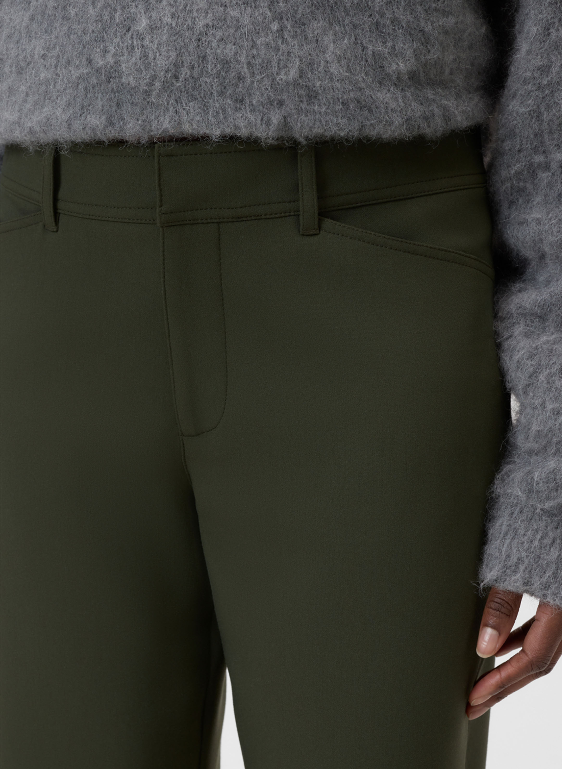 Pantalon cigarette en coton bio mélangé CLOSED Vert