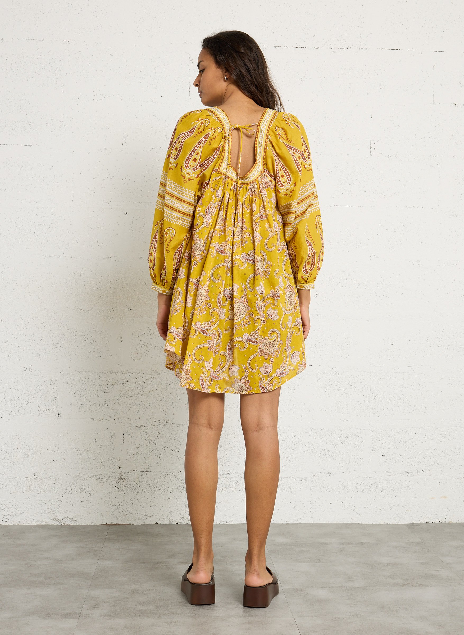 Robe courte ample en coton PETITE MENDIGOTE Vert