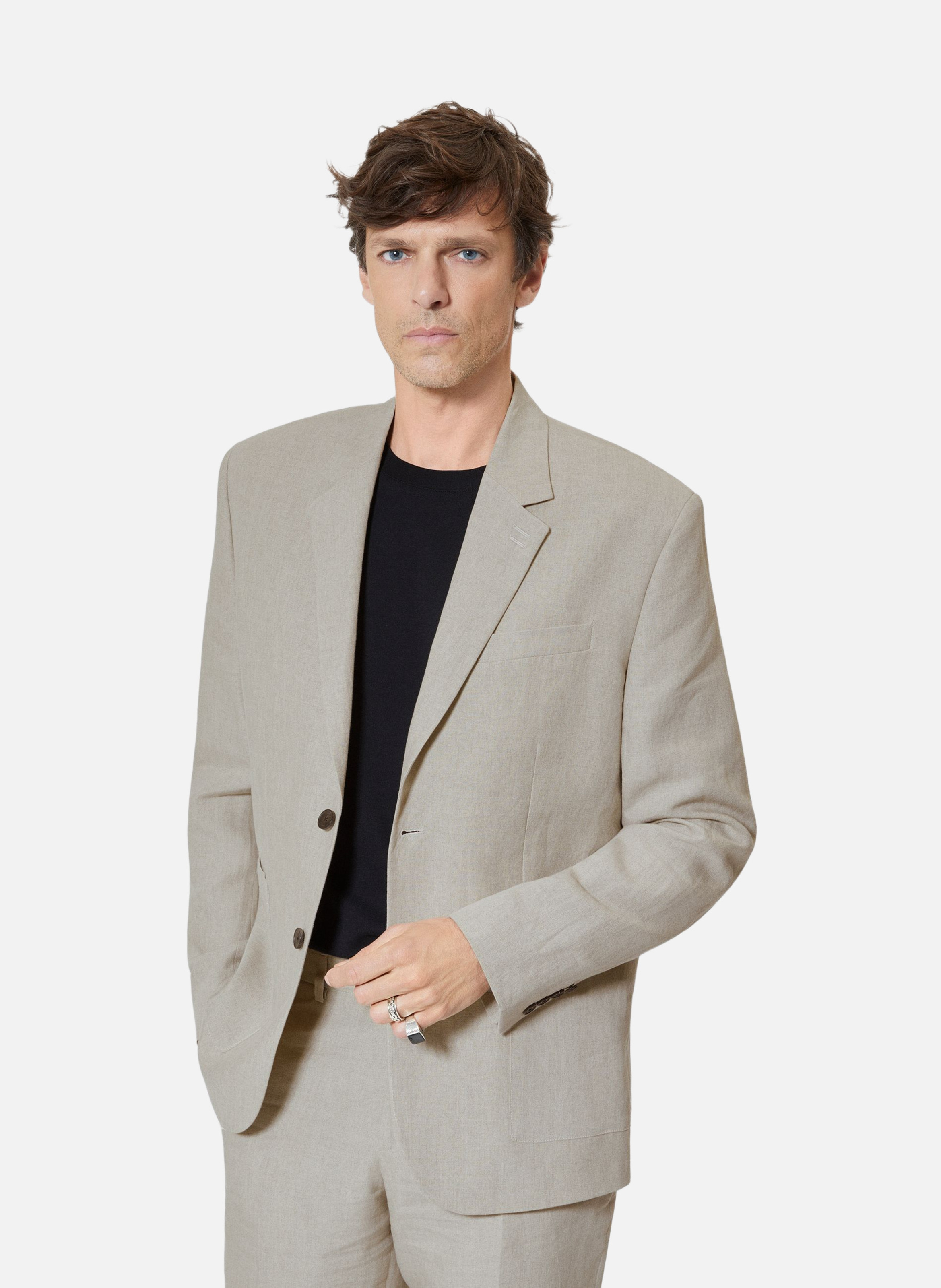 Linen suit jacket THE KOOPLES Beige