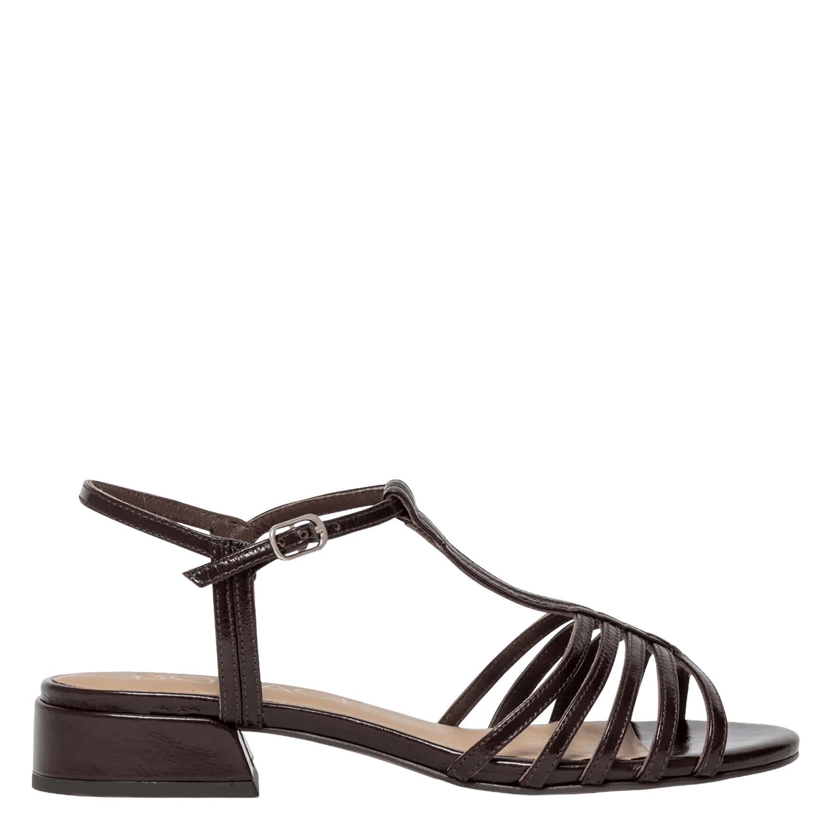 Fat patent leather sandals BOCAGE Brown