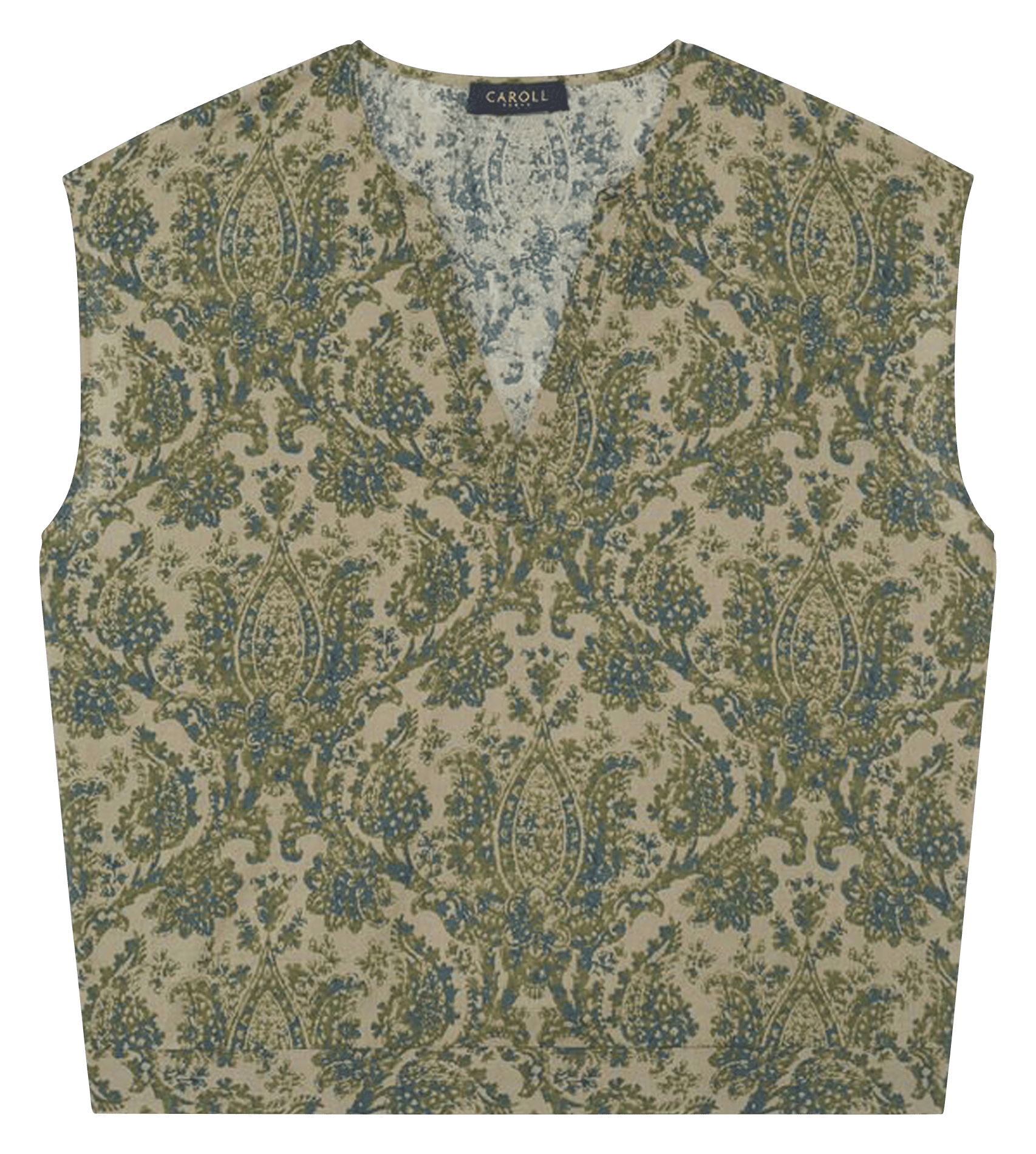 V-neck cotton top Green