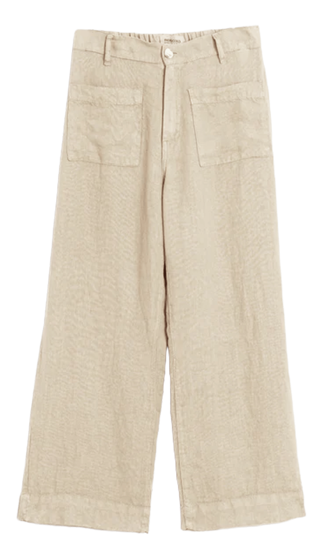 Pantalon large taille haute en lin INDI & COLD Gris