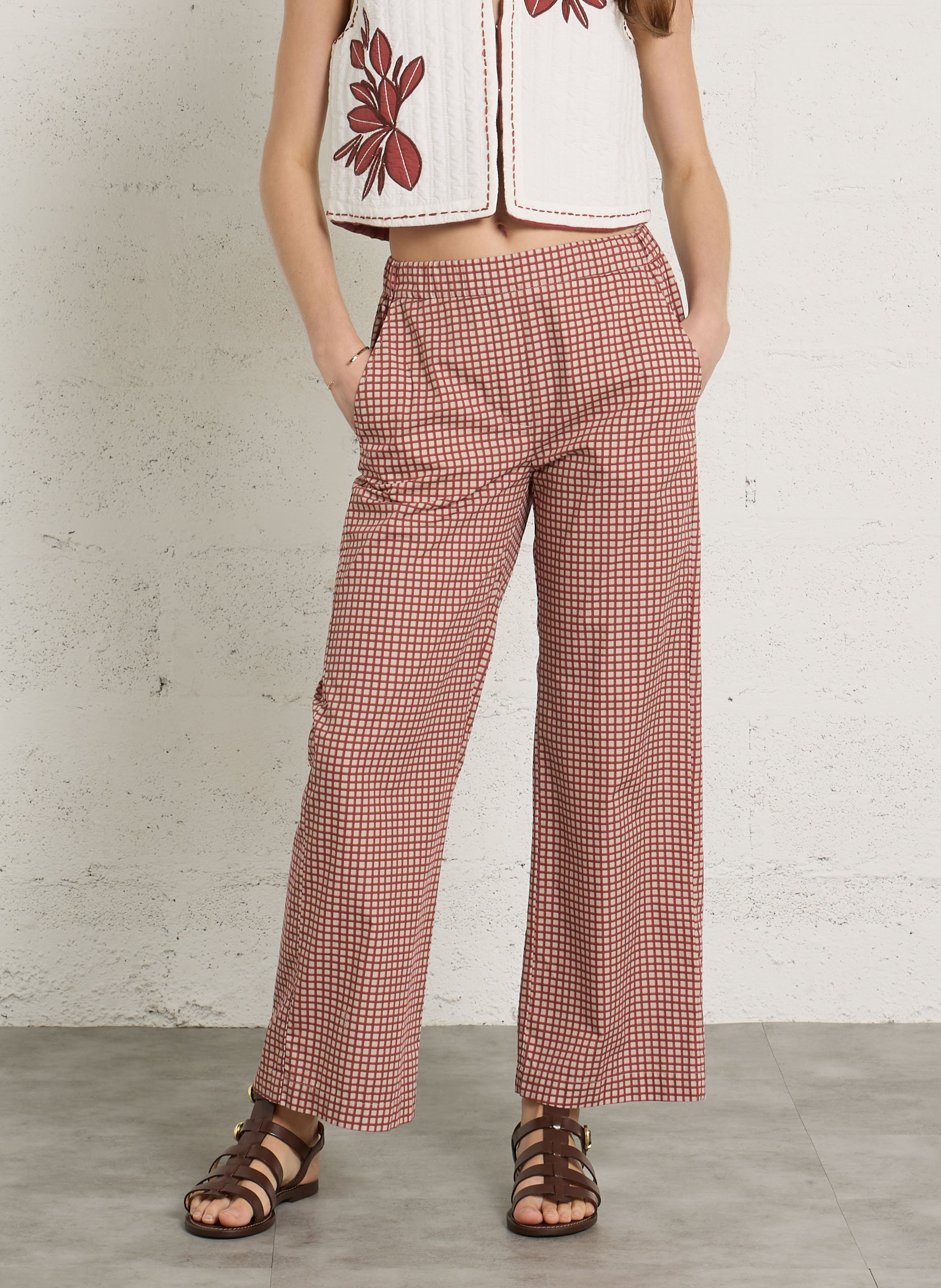 Pantalon droit en coton imprimé DIEGA