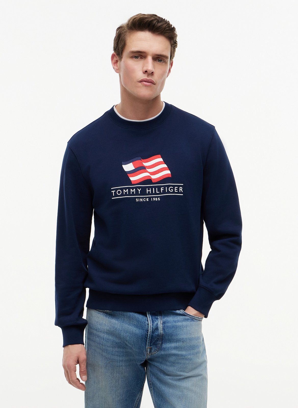 Bedruckter Rundhals-Sweater TOMMY HILFIGER
