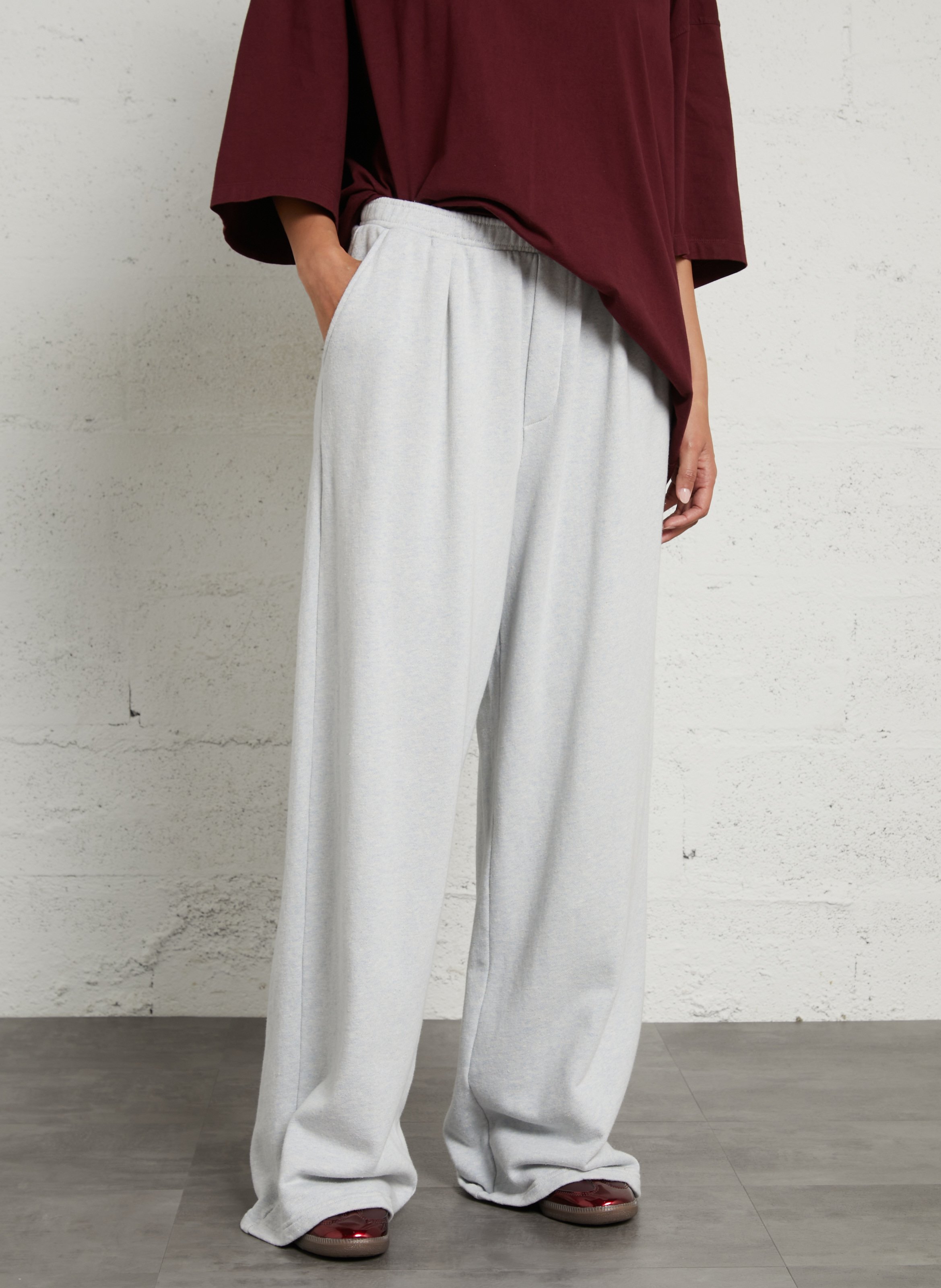 Jogging droit en coton et coton recyclé AMERICAN VINTAGE Bleu