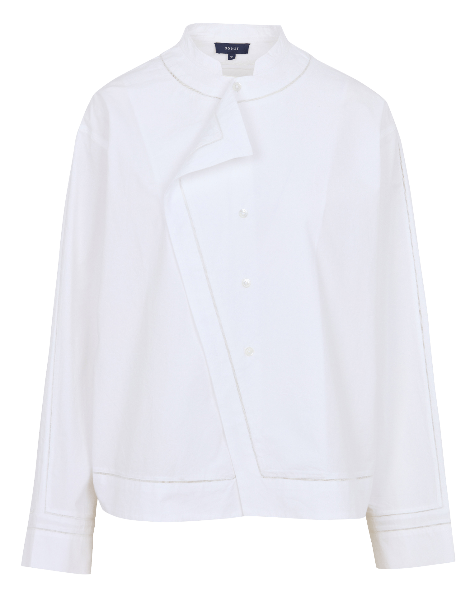 Oversize-Baumwollhemd mit klassischem Kragen SOEUR Weiss