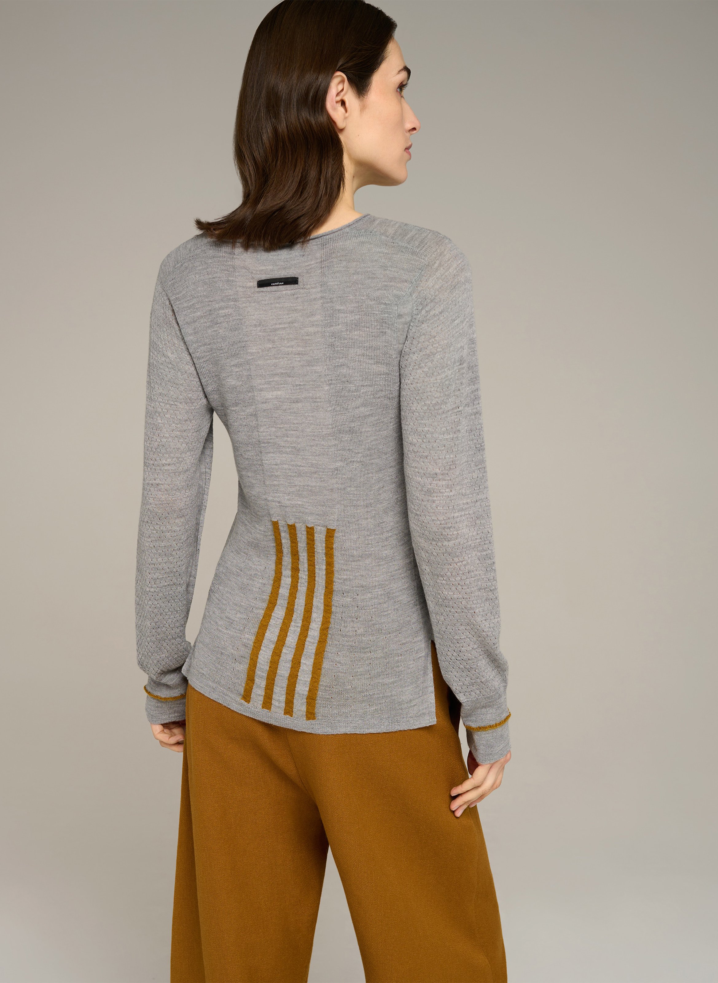 Rundhalspullover aus feinem Wollmix COTELAC Beige