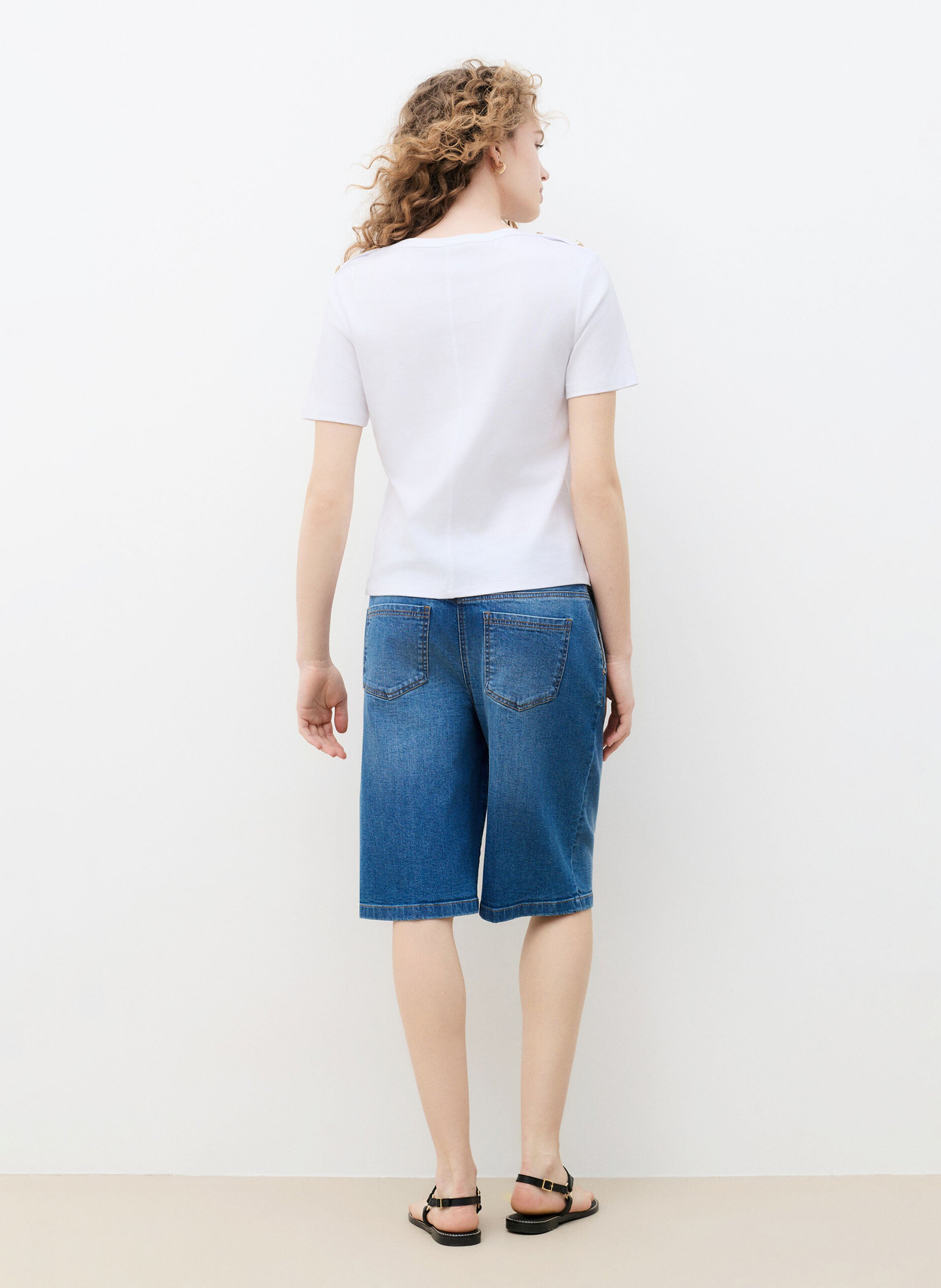 Tee-shirt ajusté en coton CAROLL Beige