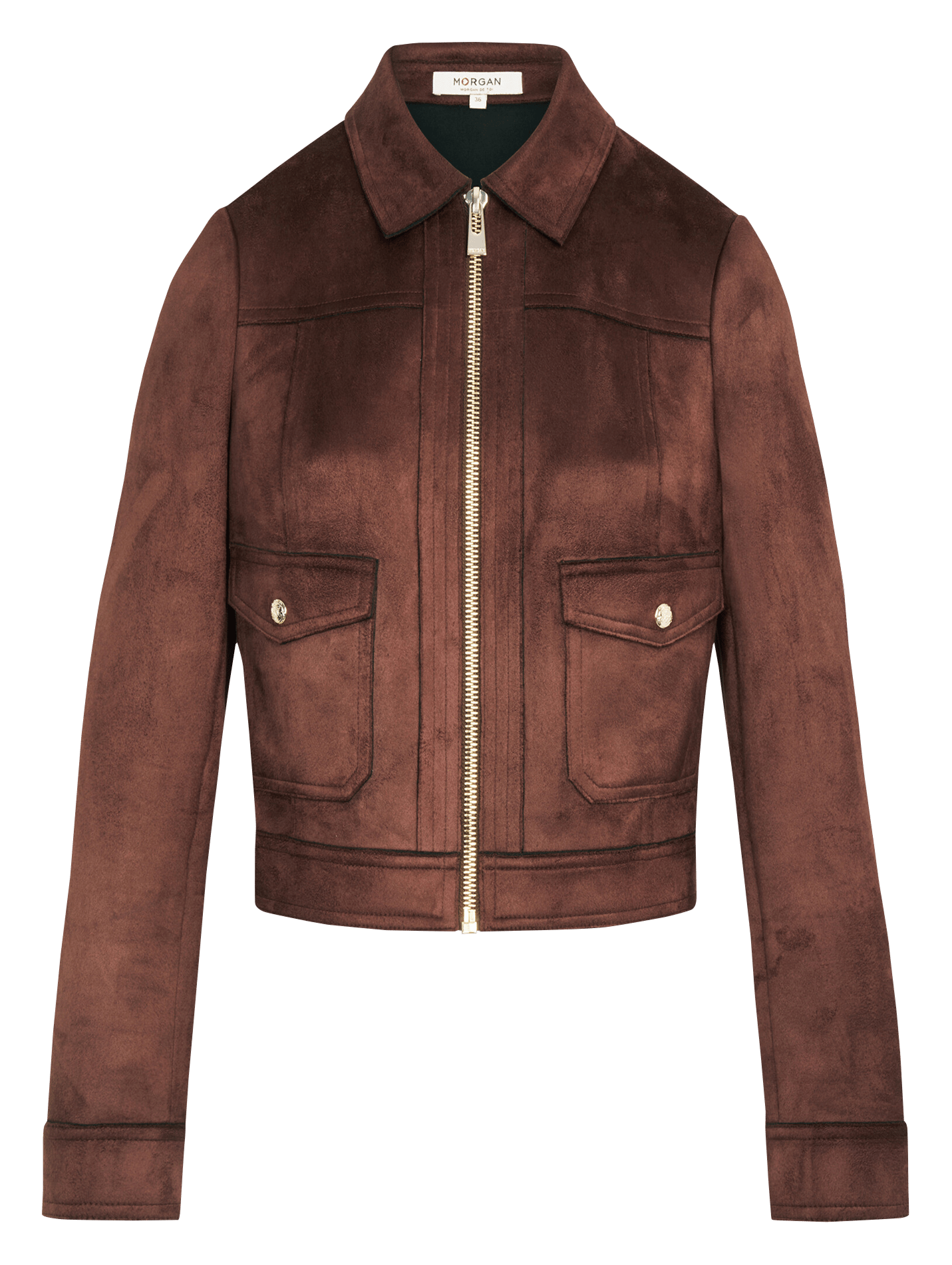 Veste droite col classique  MORGAN Marron